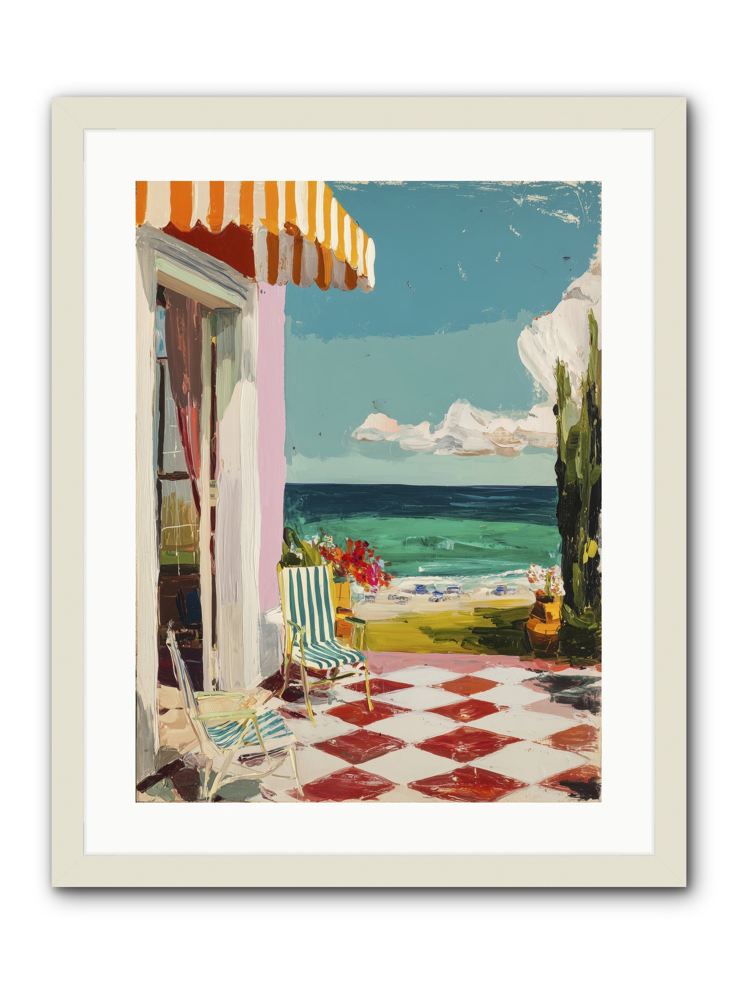 Meditation Deck -- Framed Print - White 18x24