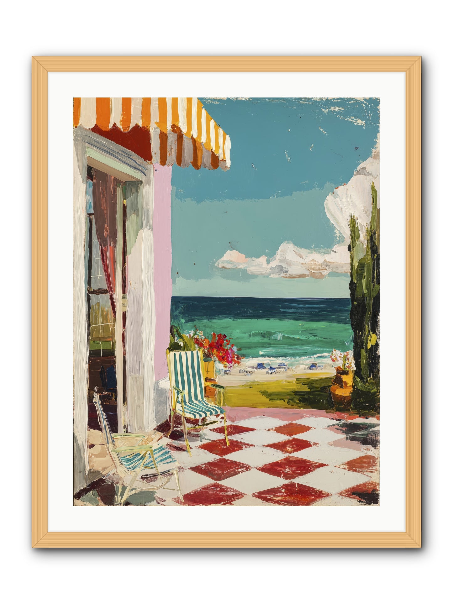 Meditation Deck -- Framed Print - Natural 24x32