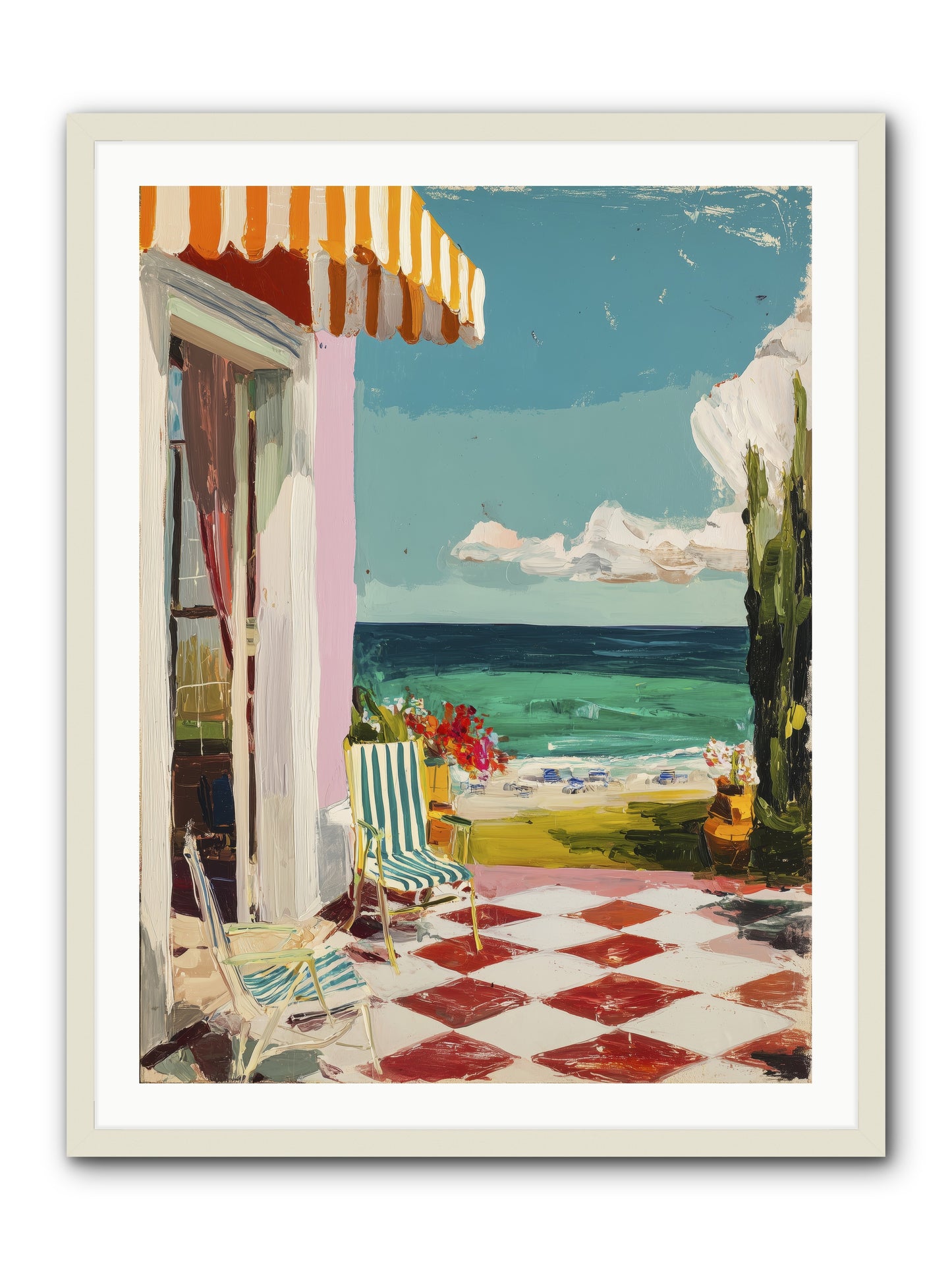 Meditation Deck -- Framed Print - White 30x40