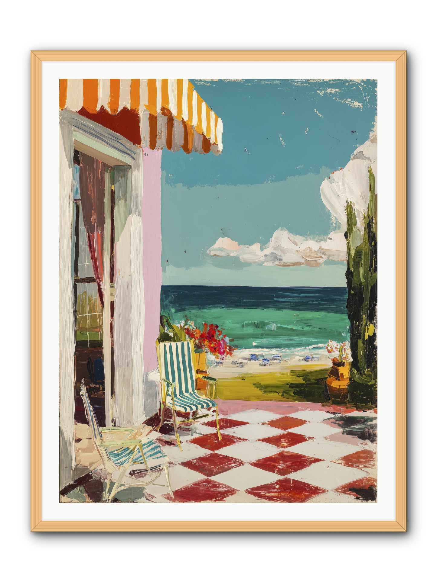 Meditation Deck -- Framed Print - Natural 36x48