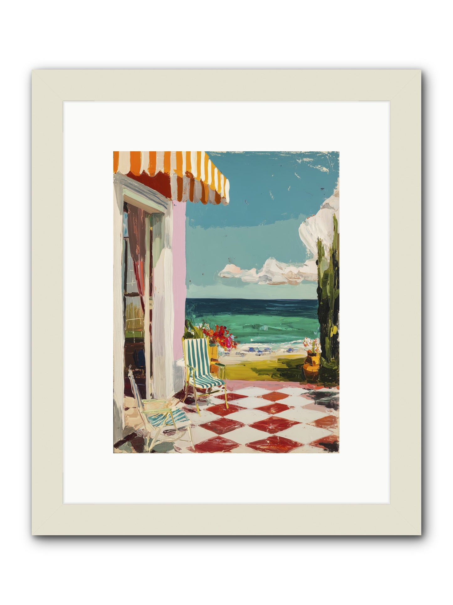 Meditation Deck -- Framed Print - White 9x12