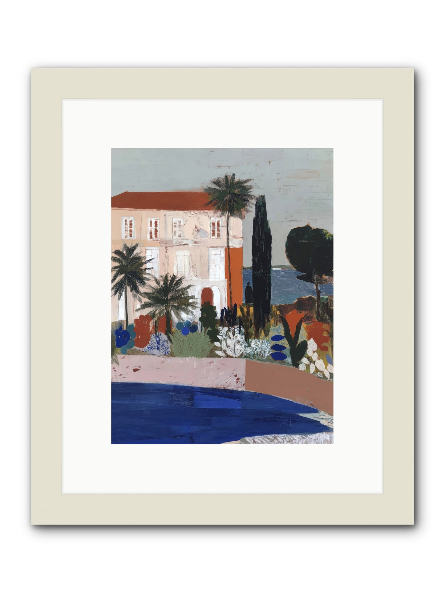 Meditation Perch  -- Framed Print - White 9x12