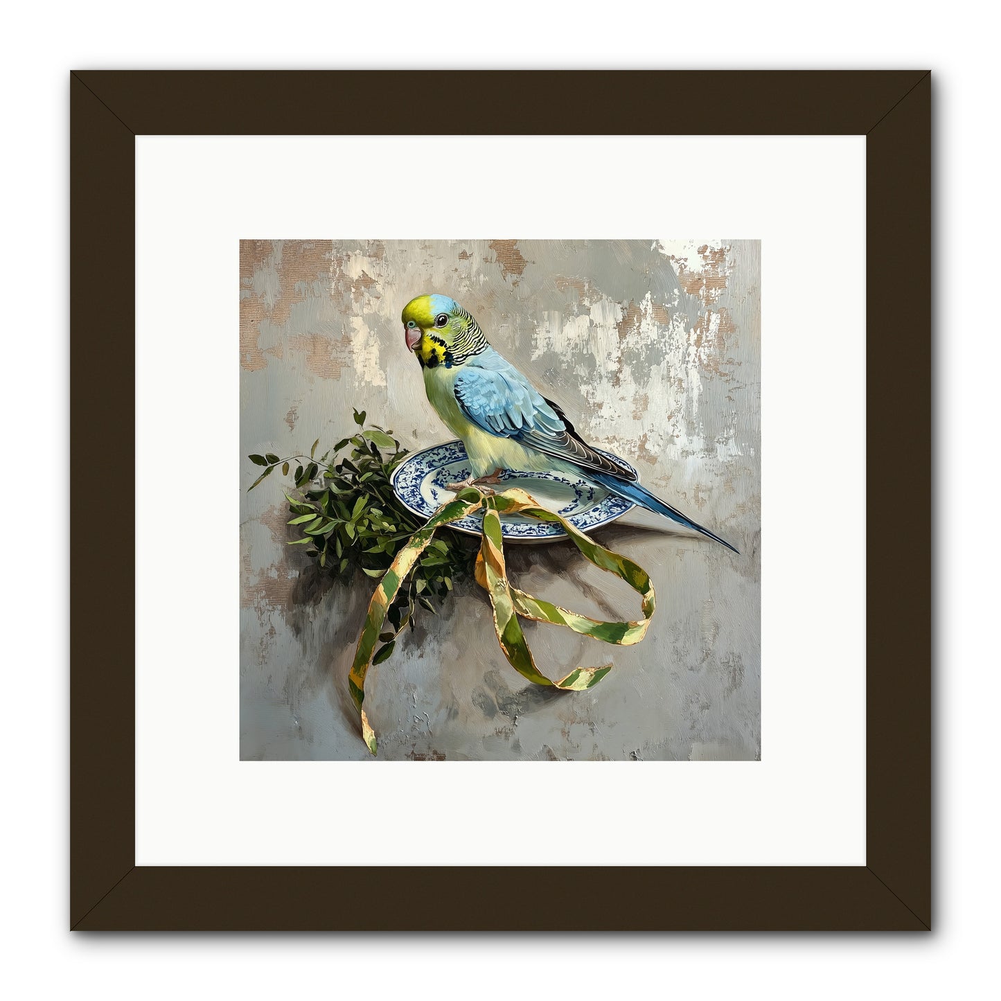 Melodious Perch -- Framed Print - Black 10x10