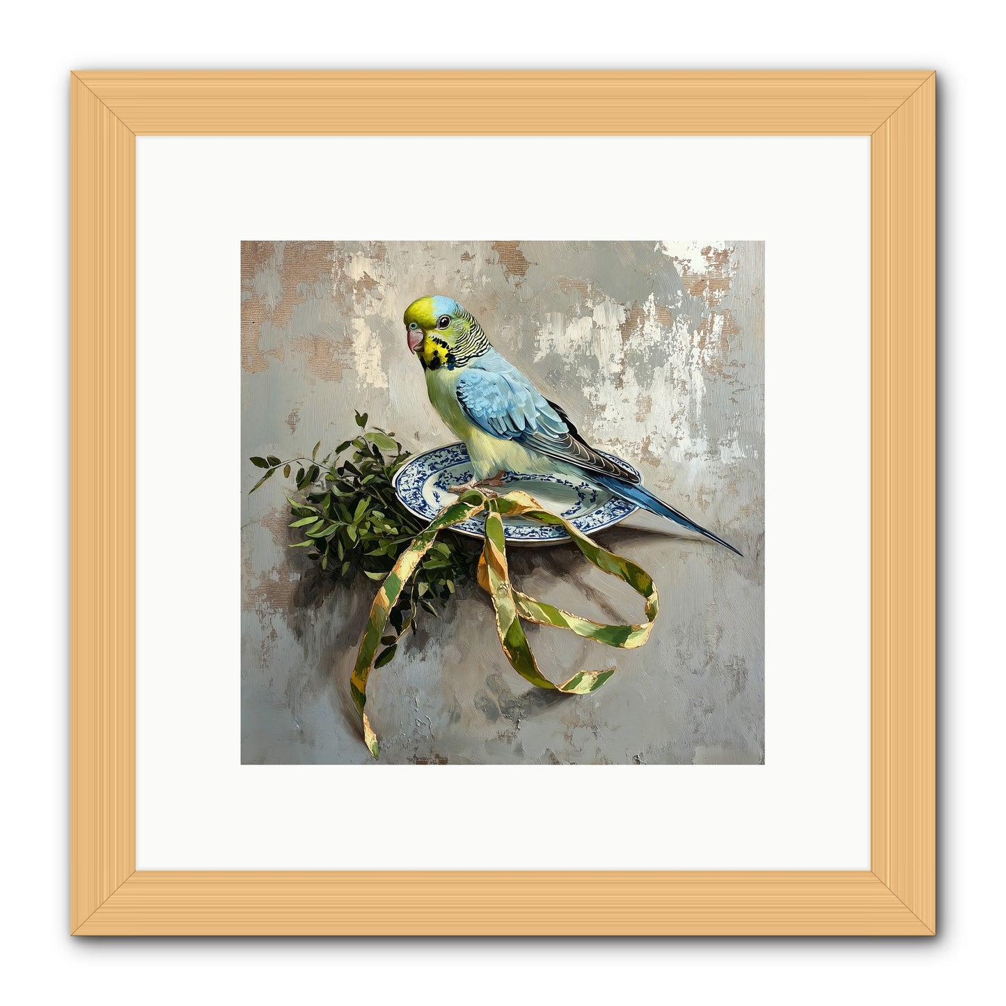 Melodious Perch -- Framed Print - Natural 10x10