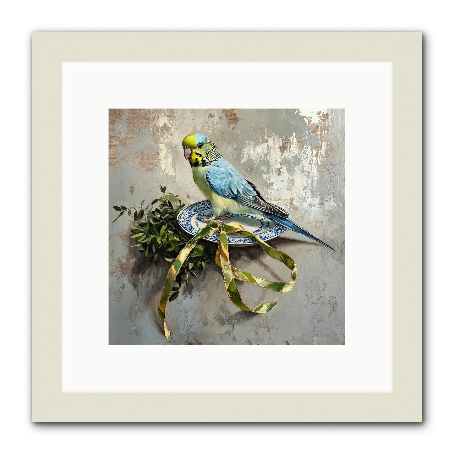Melodious Perch -- Framed Print - White 10x10