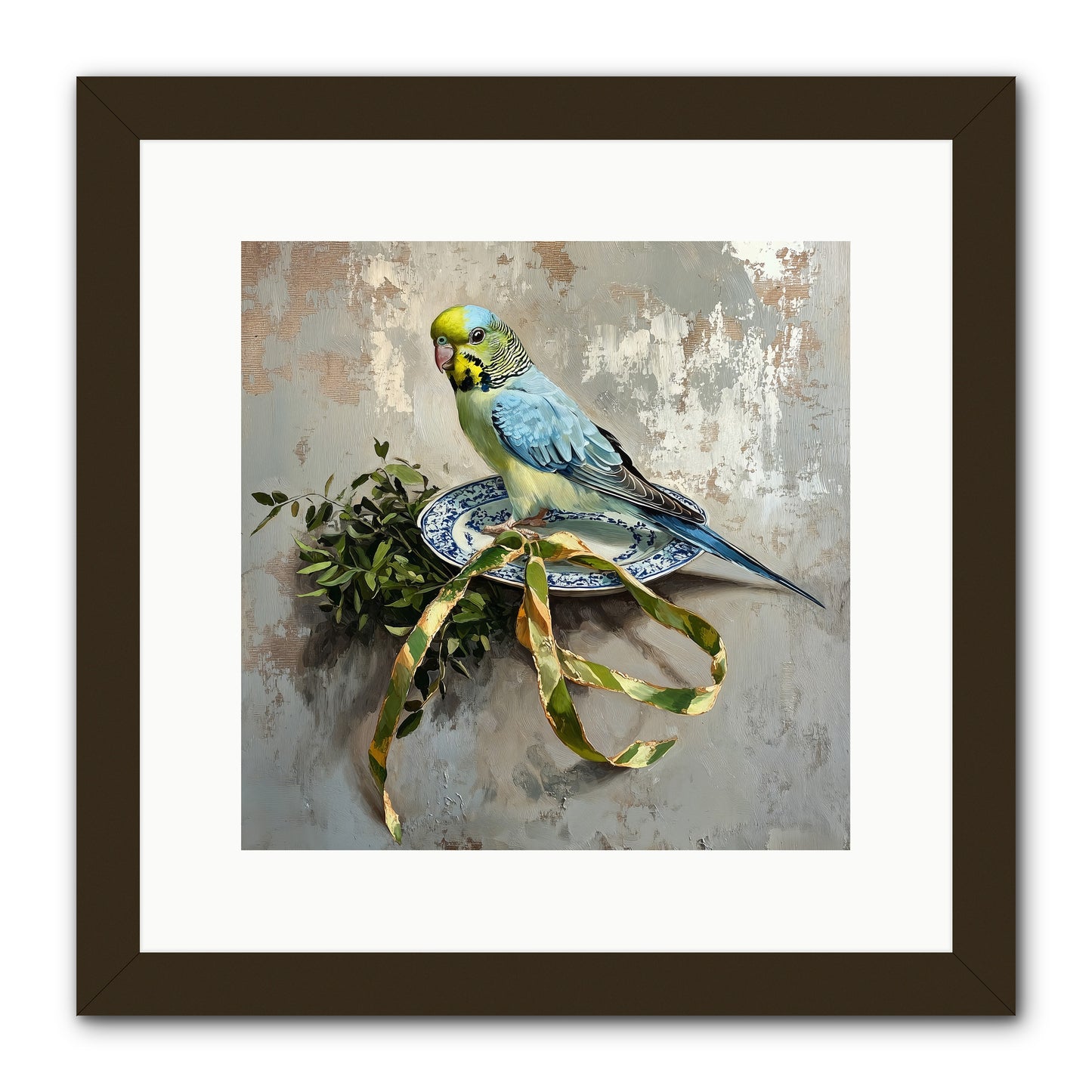 Melodious Perch -- Framed Print - Black 12x12