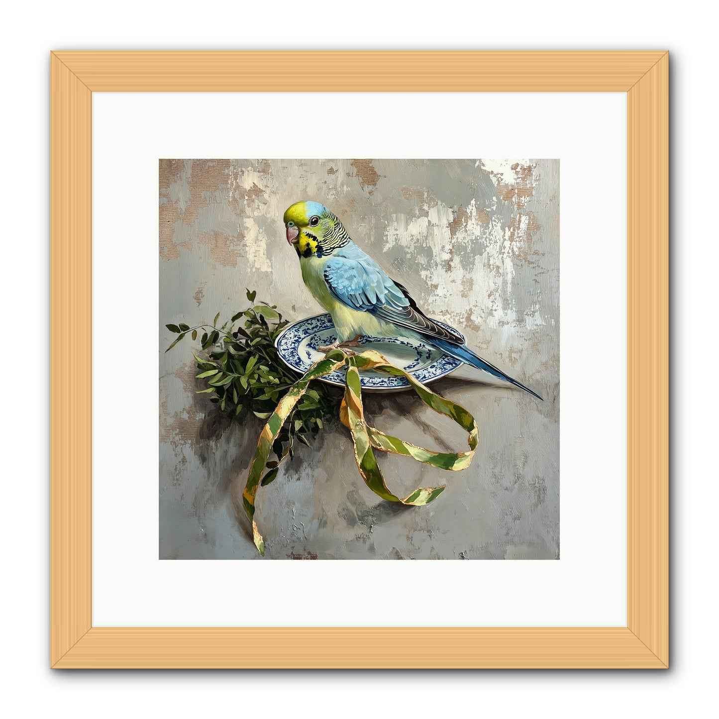 Melodious Perch -- Framed Print - Natural 12x12