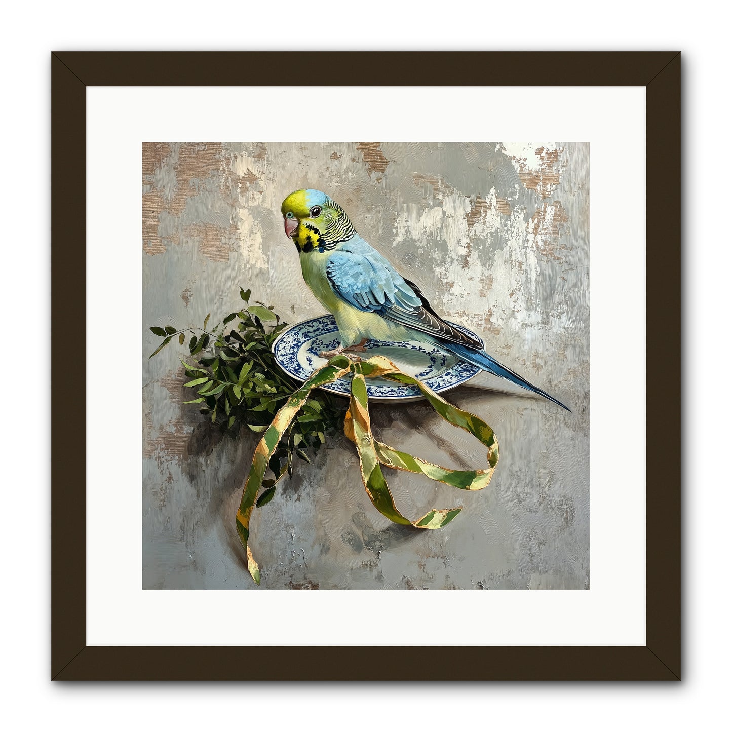 Melodious Perch -- Framed Print - Black 16x16