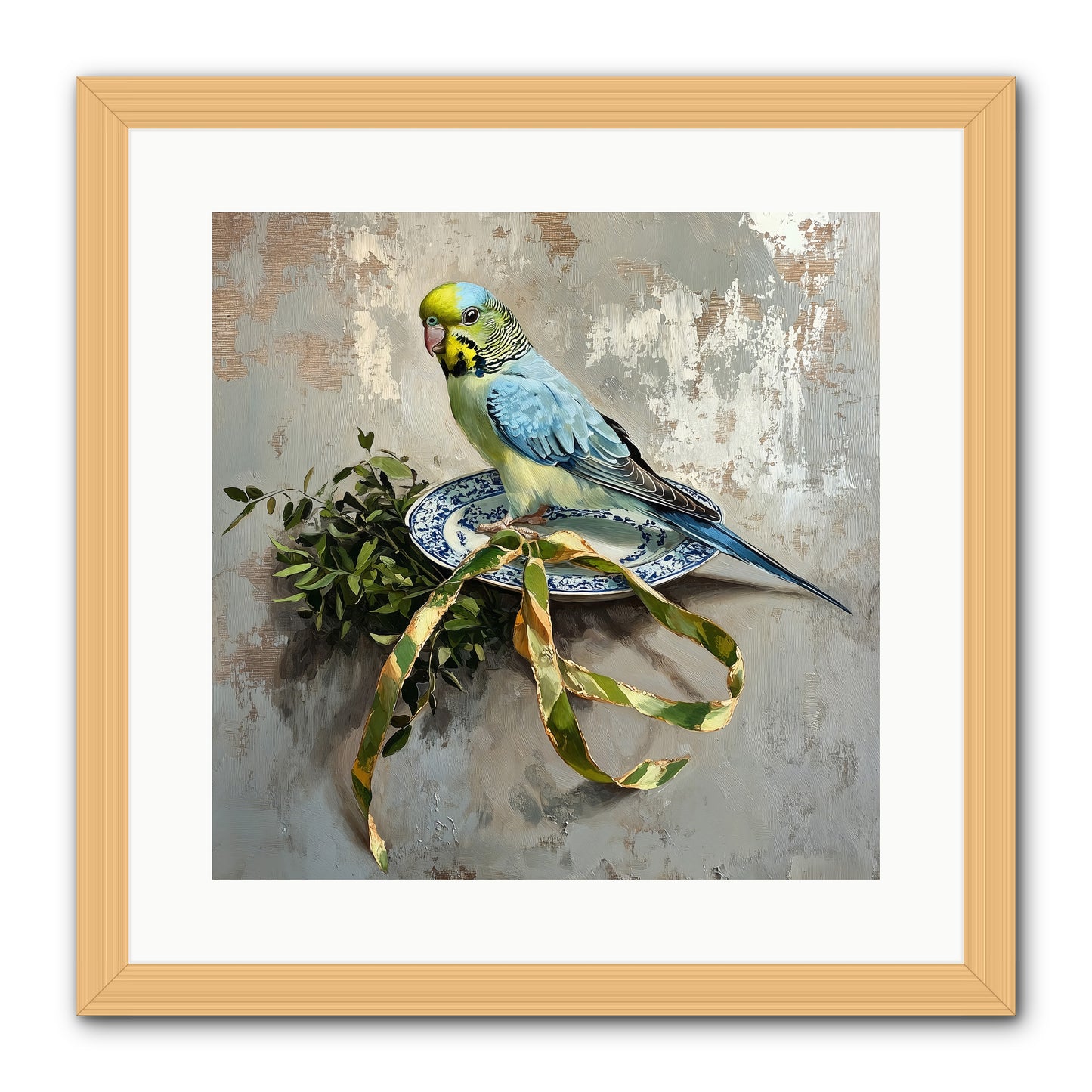 Melodious Perch -- Framed Print - Natural 16x16
