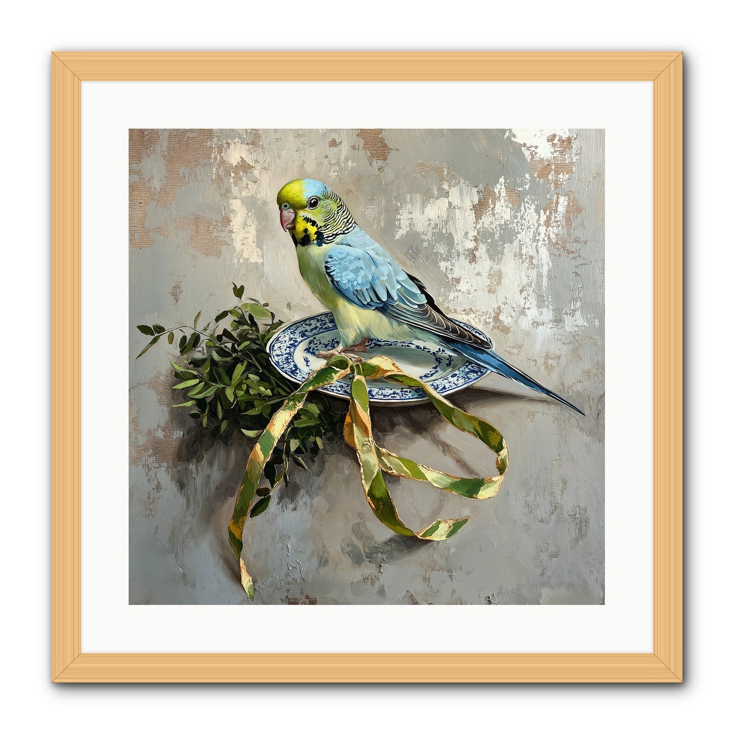 Melodious Perch -- Framed Print - Natural 20x20