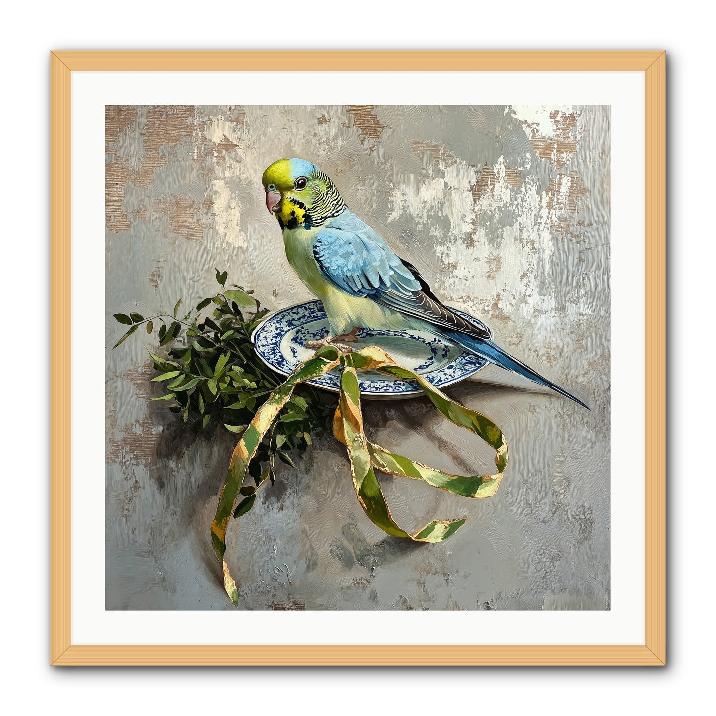 Melodious Perch -- Framed Print - Natural 30x30