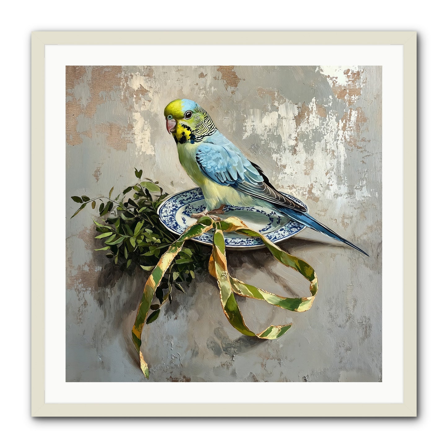 Melodious Perch -- Framed Print - White 30x30