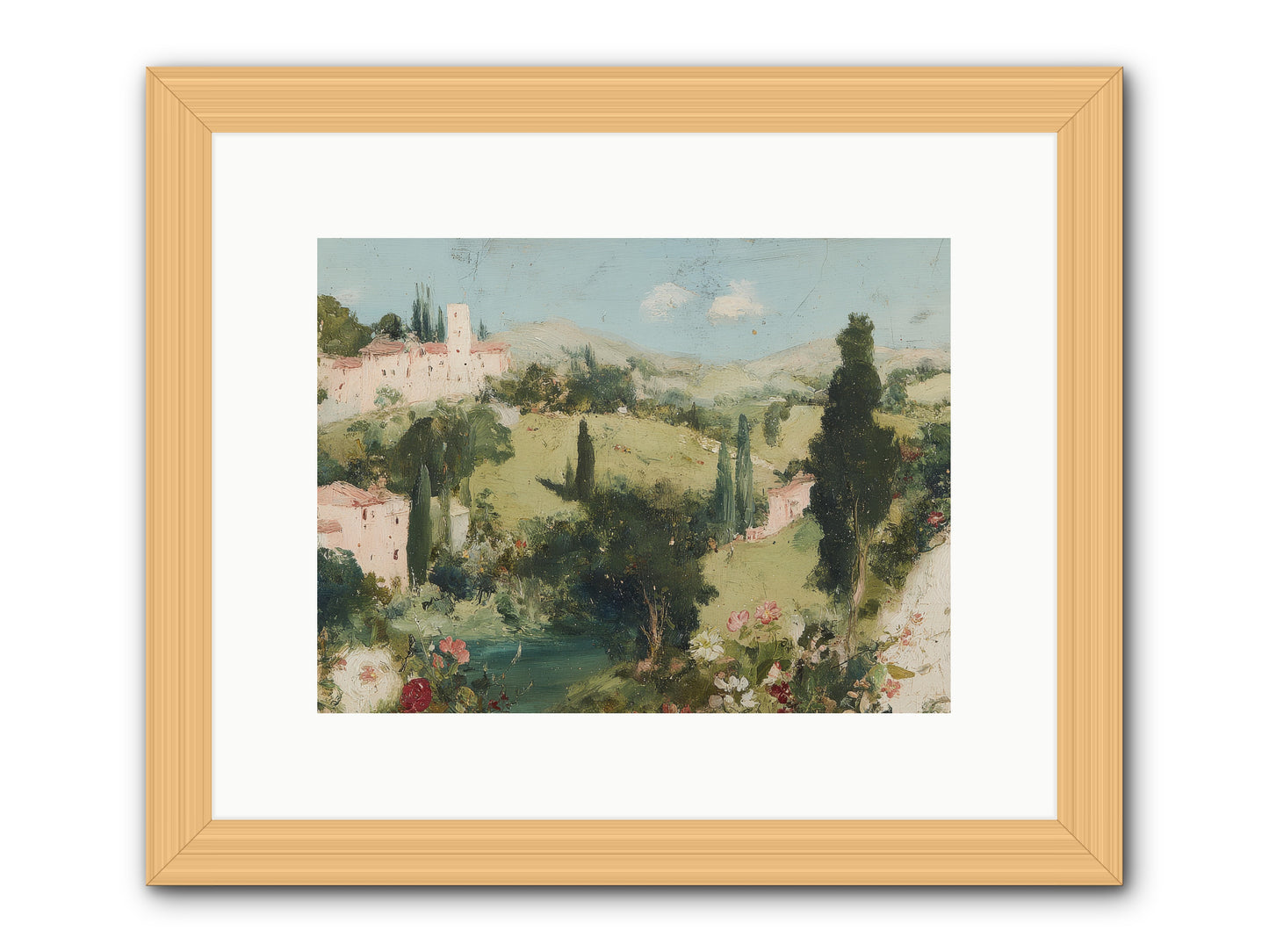 Memory of Provence -- Framed Print - Natural 12x9
