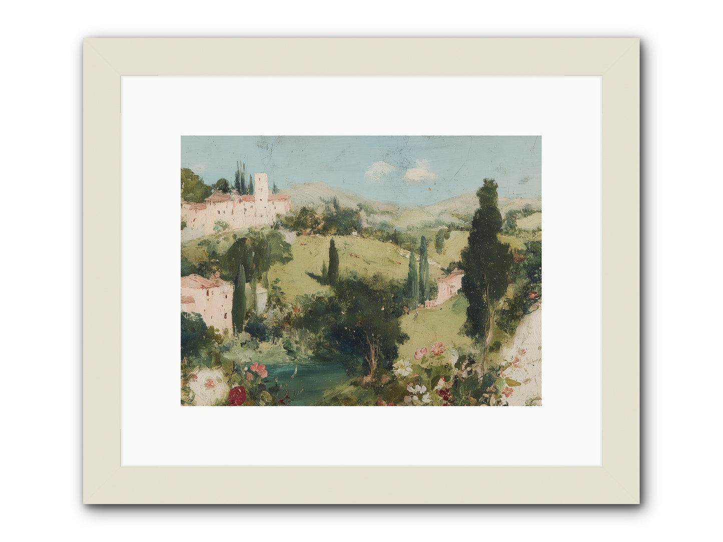 Memory of Provence -- Framed Print - White 12x9