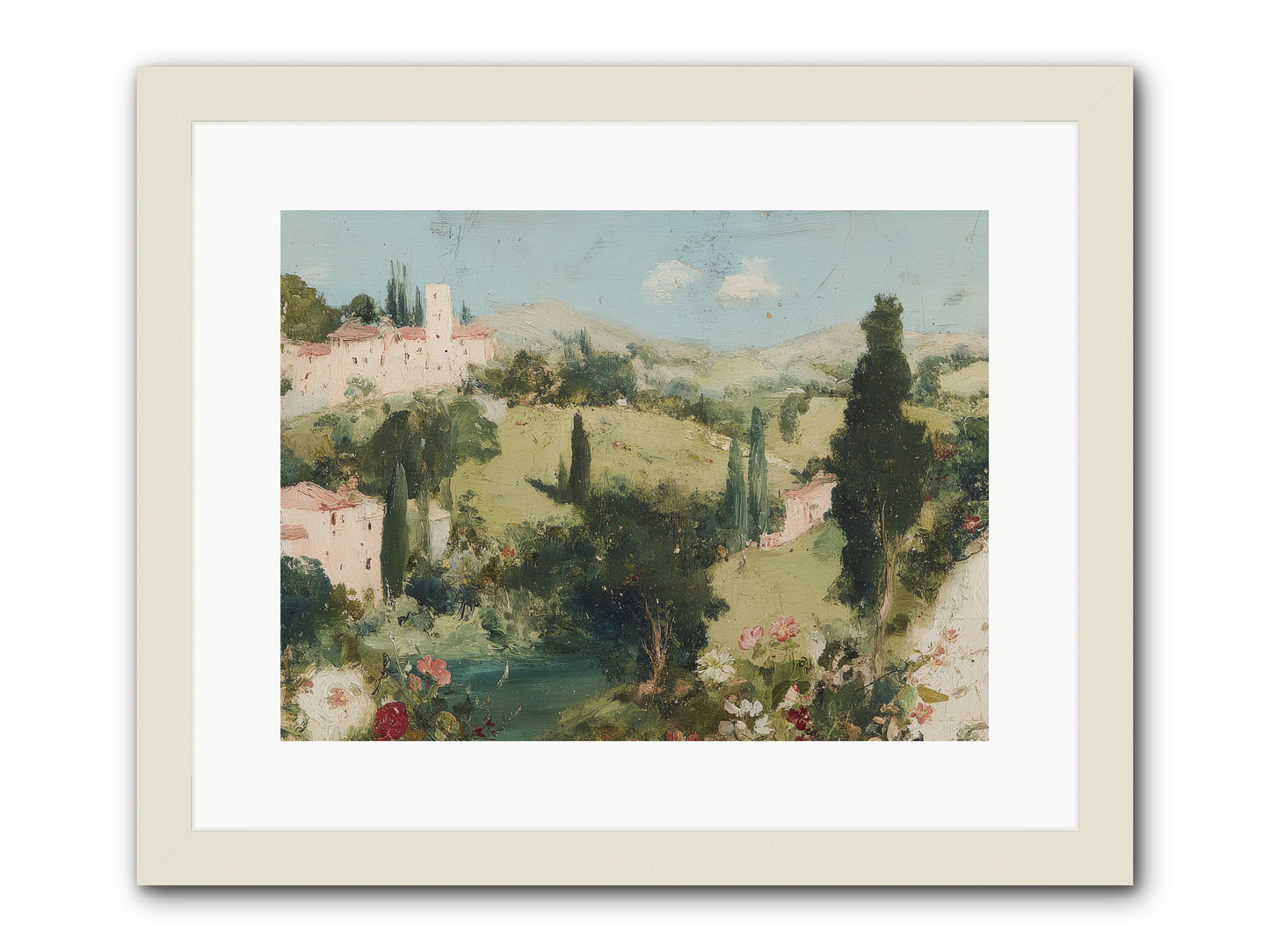 Memory of Provence -- Framed Print - White 16x12