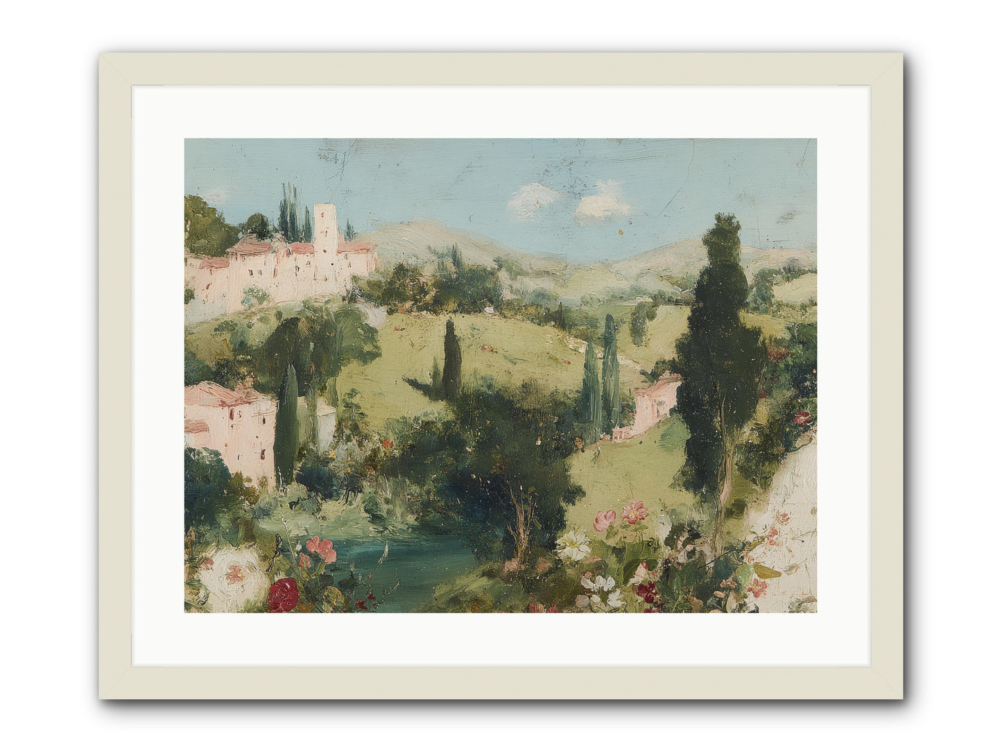 Memory of Provence -- Framed Print - White 24x18