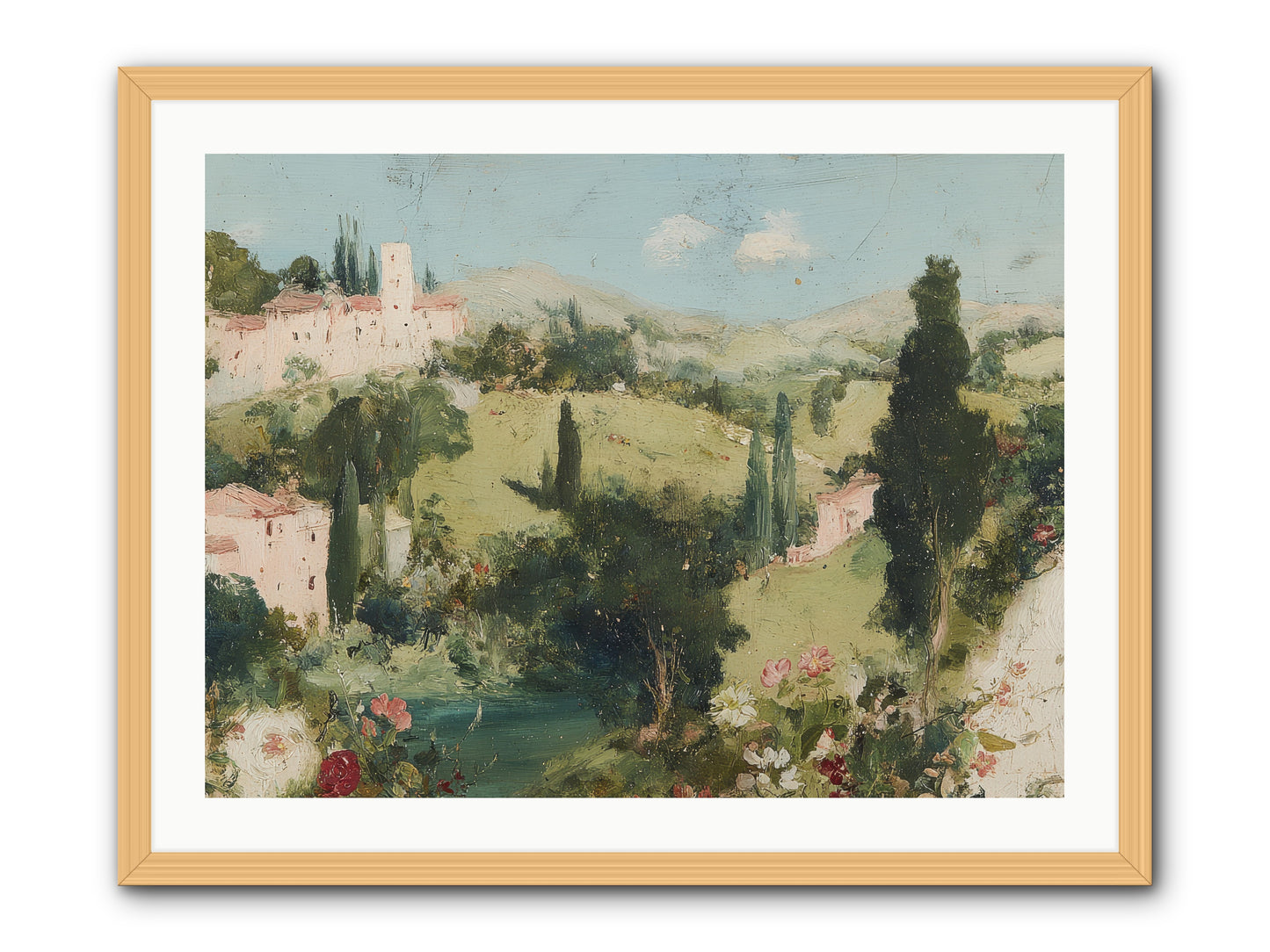 Memory of Provence -- Framed Print - Natural 32x24