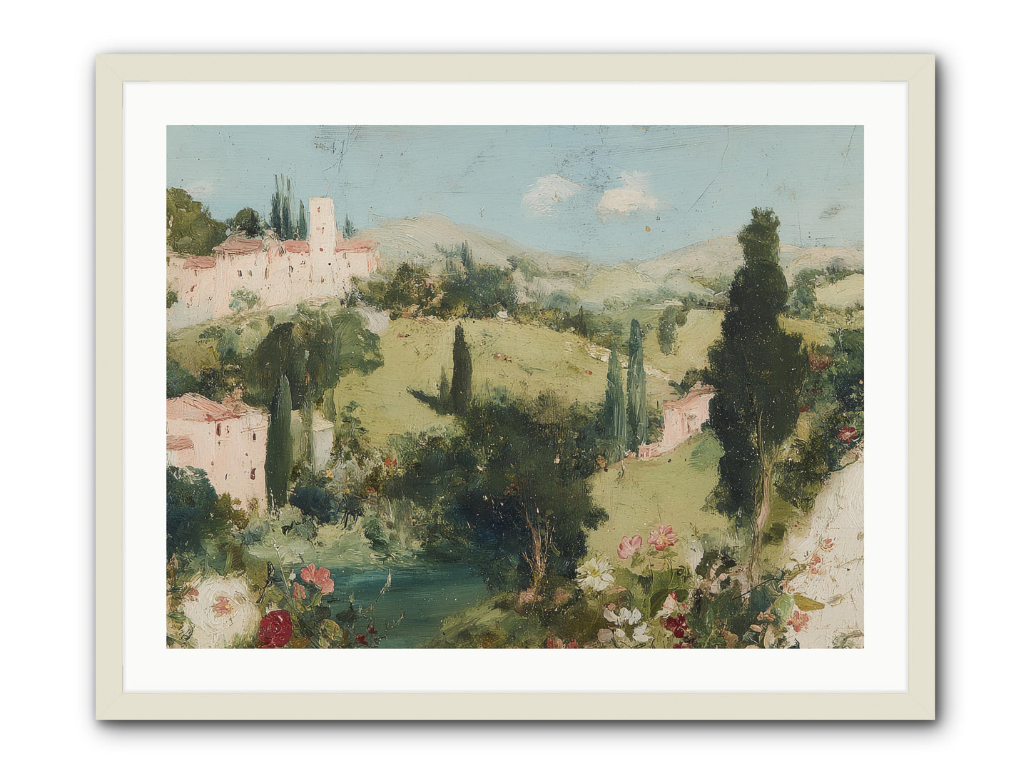 Memory of Provence -- Framed Print - White 32x24