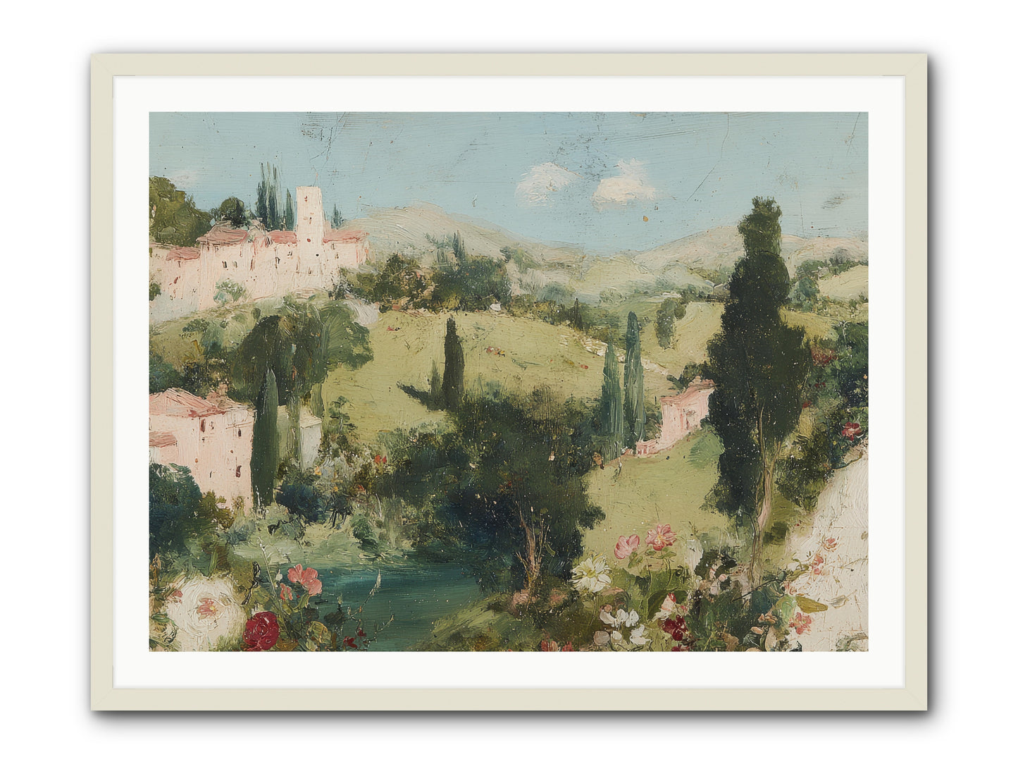 Memory of Provence -- Framed Print - White 40x30