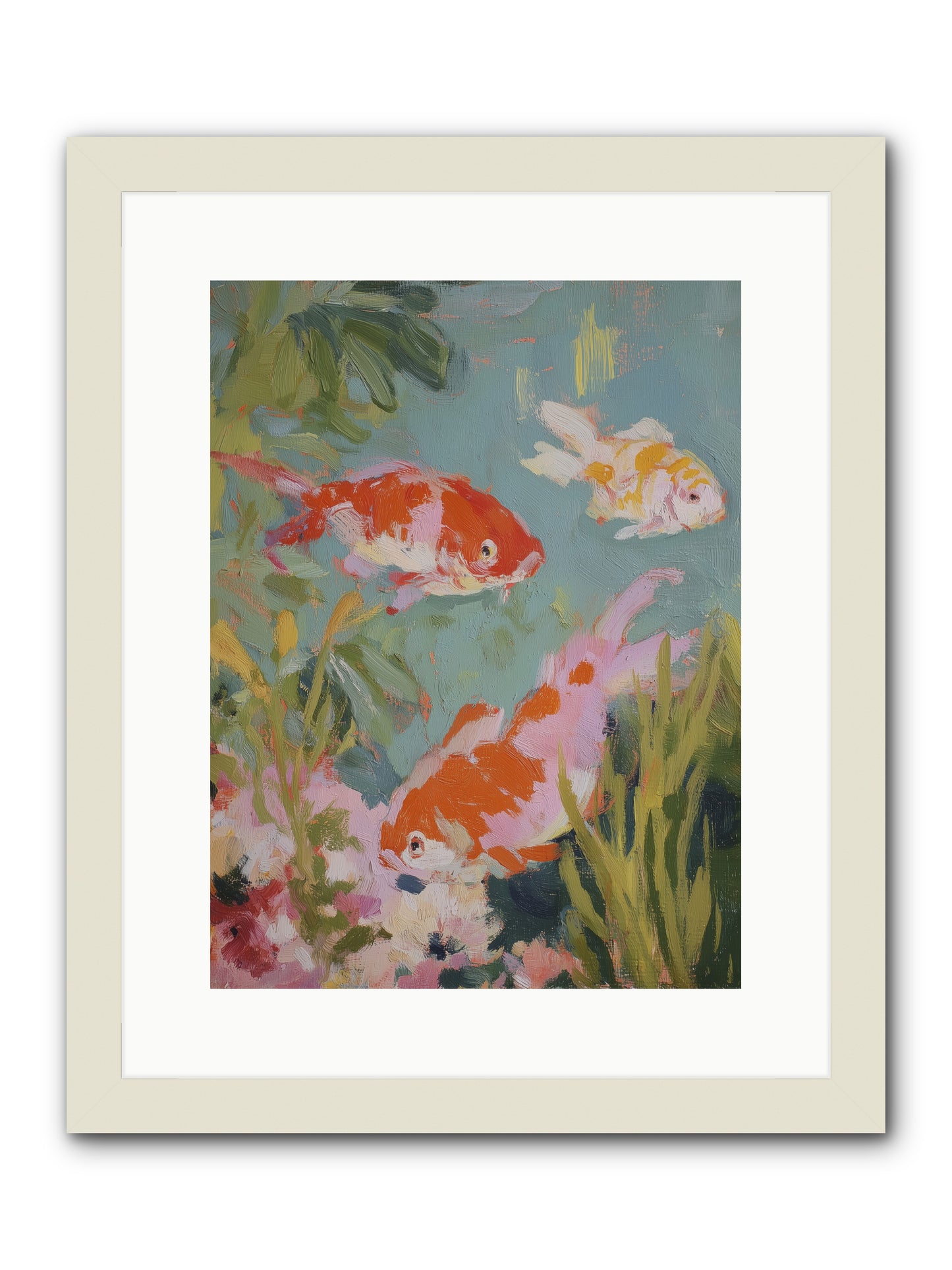 Memory's Seascape -- Framed Print - White 12x16