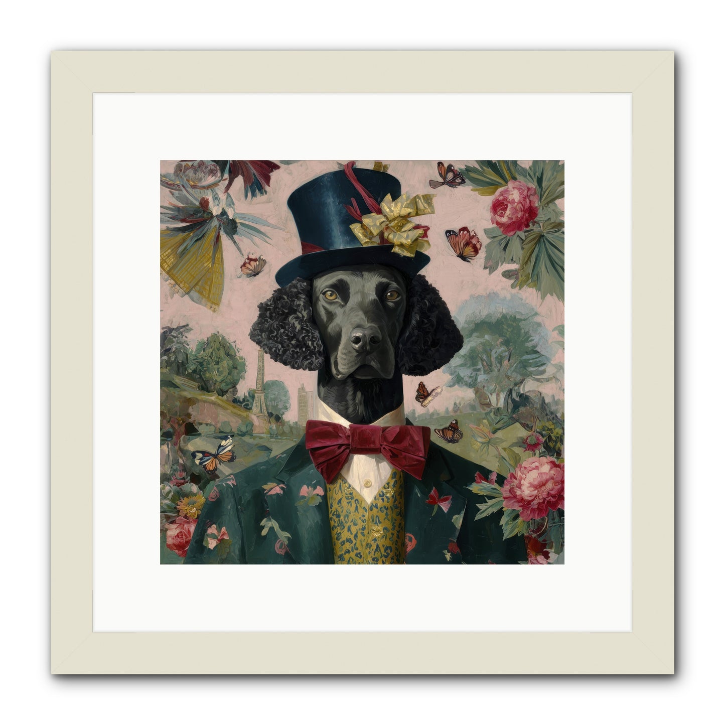 Merriment’s Echo -- Framed Print - White 12x12
