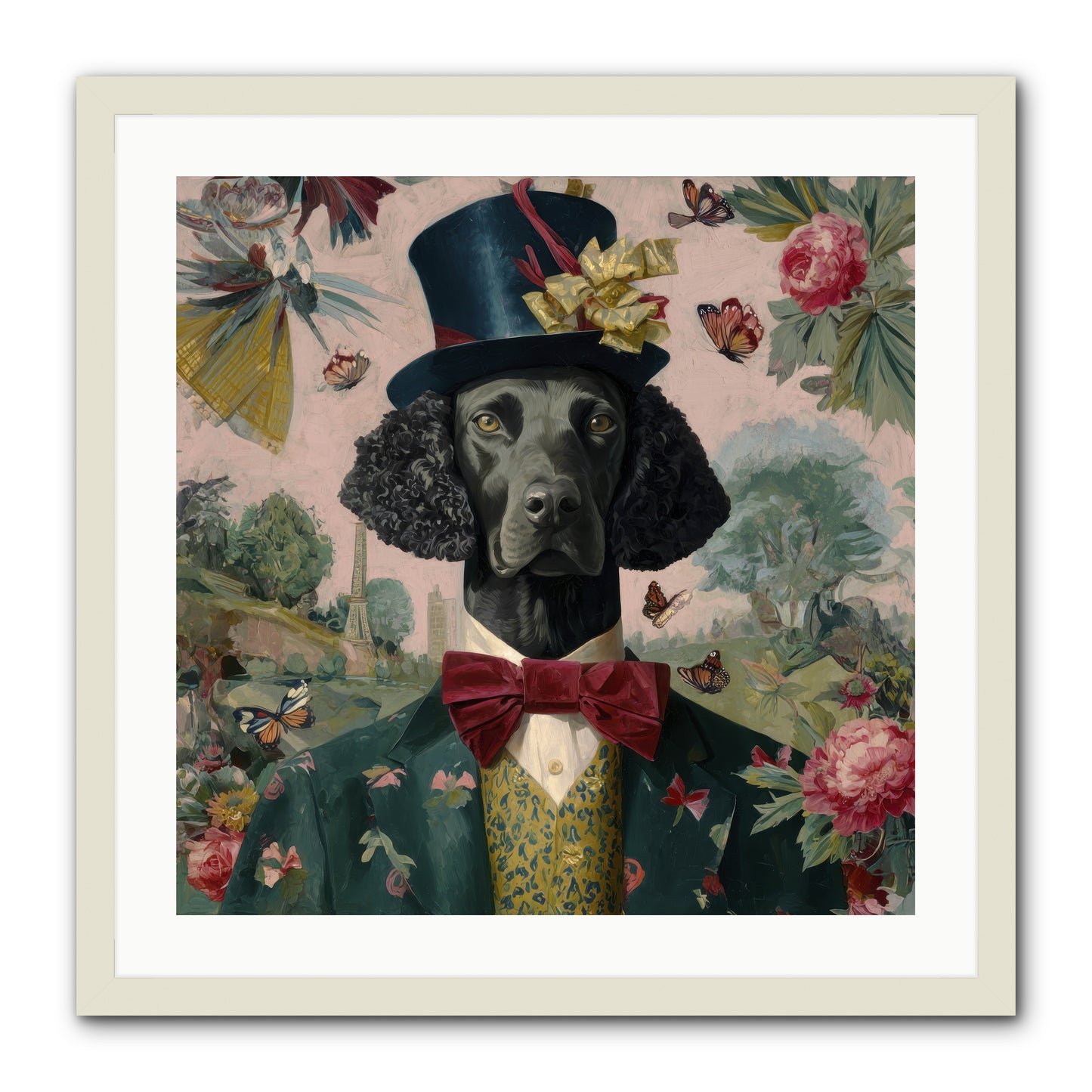 Merriment’s Echo -- Framed Print - White 24x24