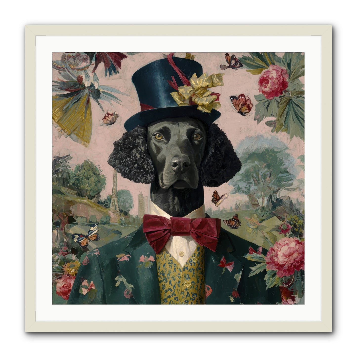 Merriment’s Echo -- Framed Print - White 30x30