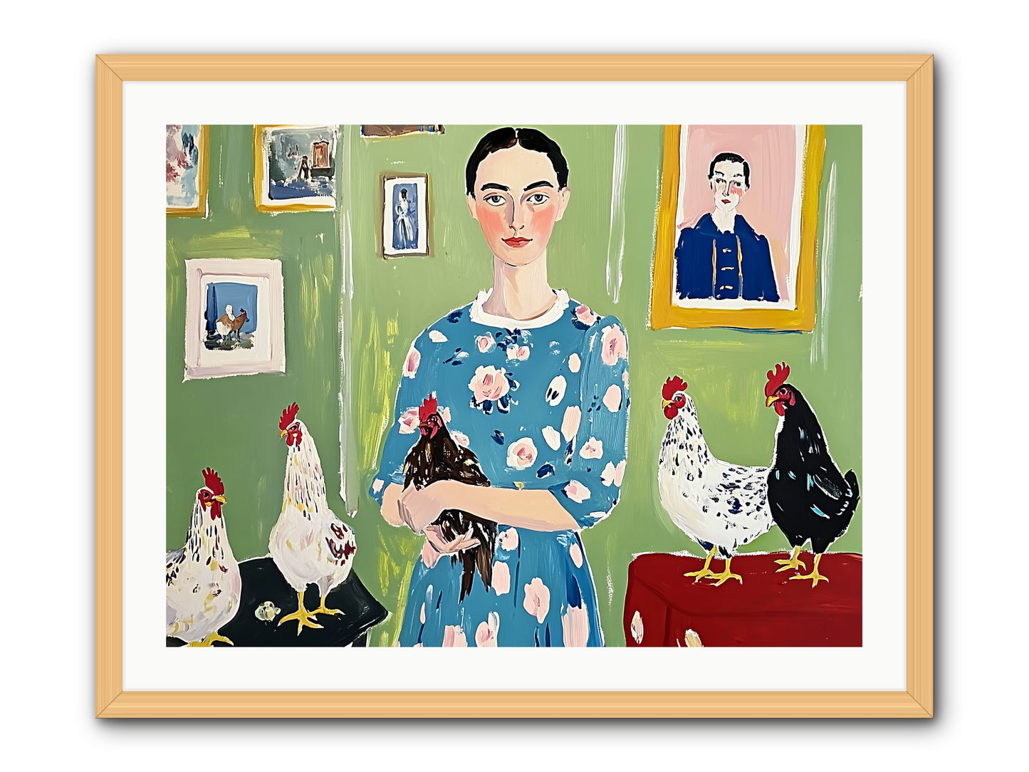 Merry Cricket -- Framed Print - Natural 32x24