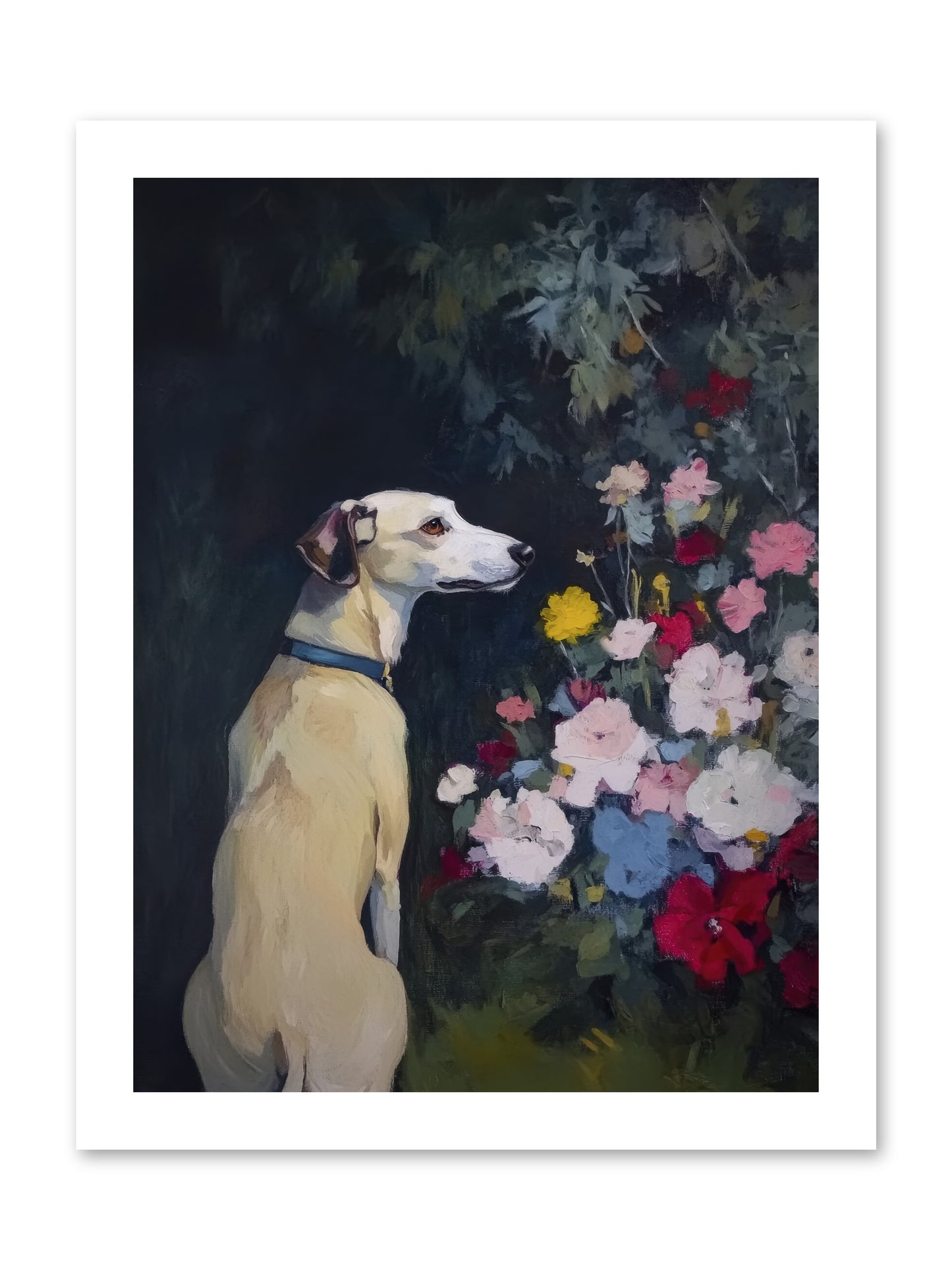 Midnight Bloom Companion -- Loose Canvas Print 12x16