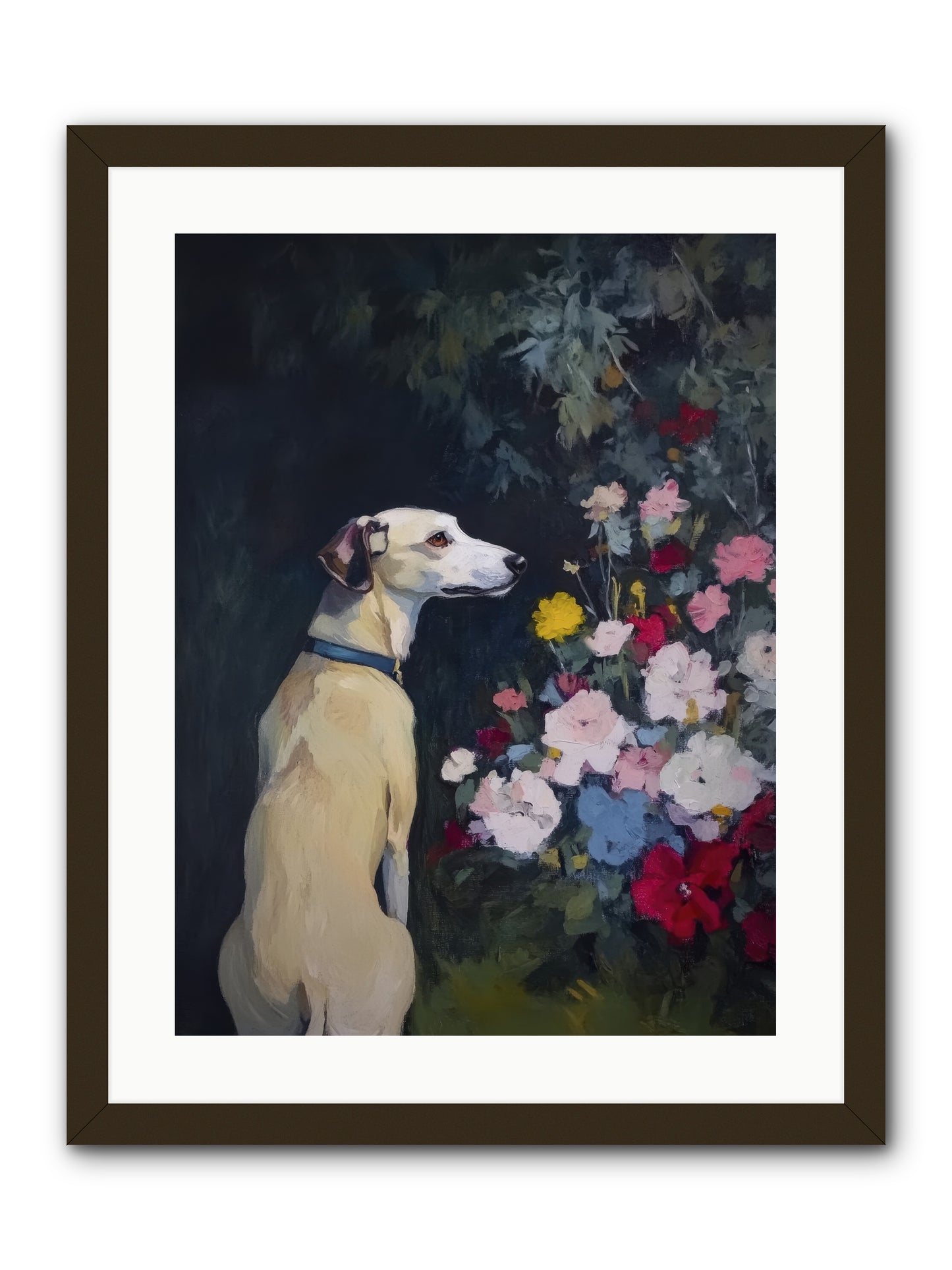 Midnight Bloom Companion -- Framed Print - Black 18x24