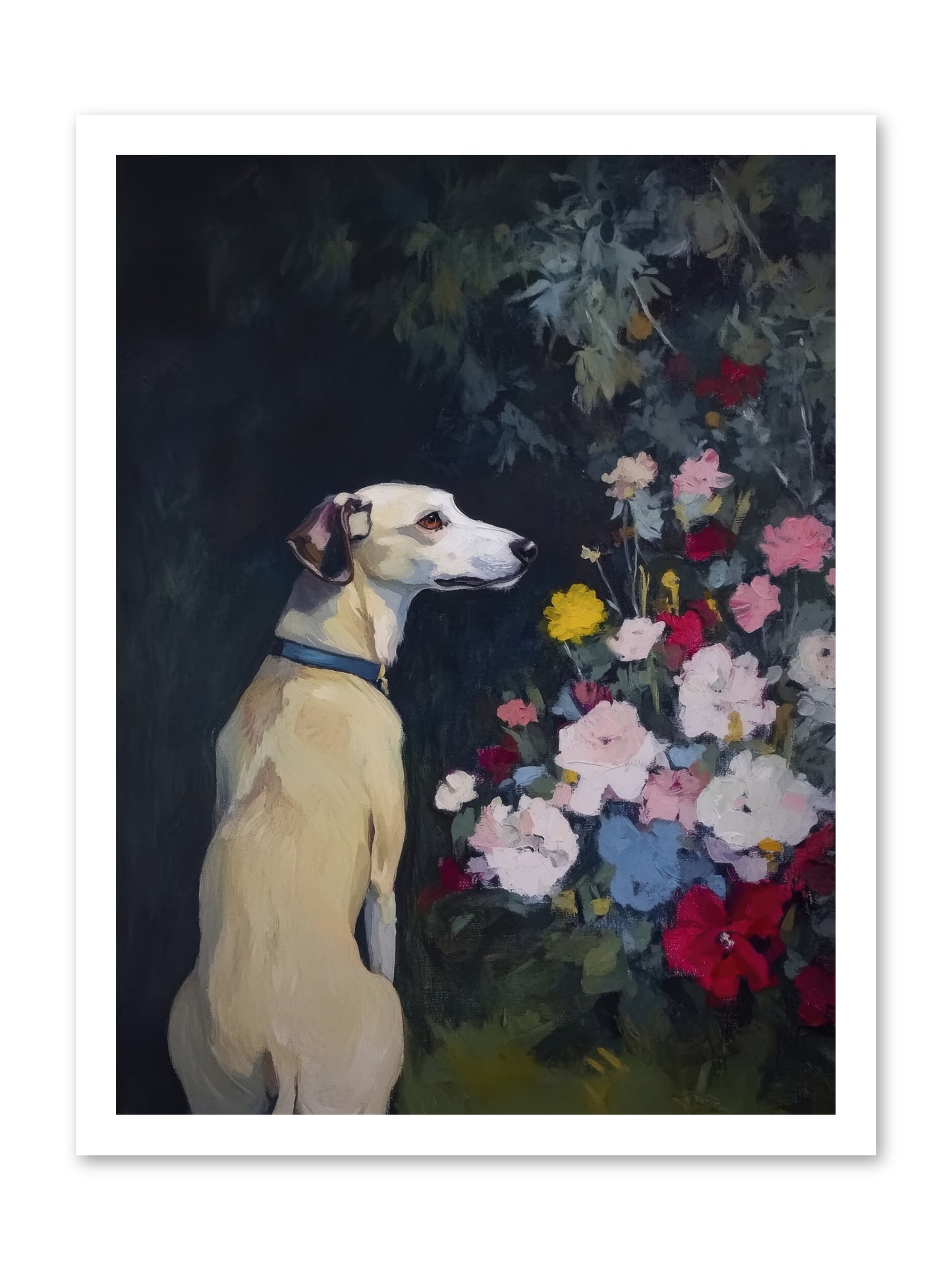 Midnight Bloom Companion -- Loose Canvas Print 18x24