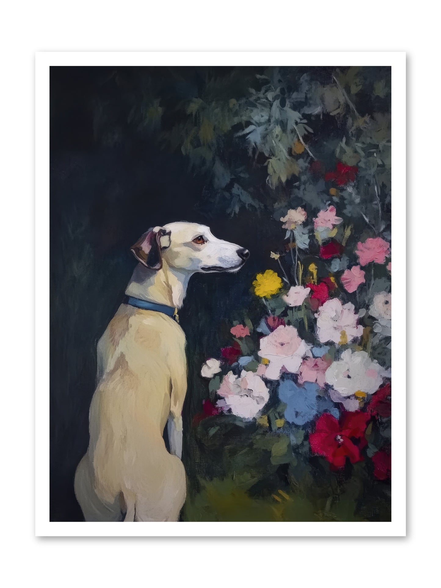 Midnight Bloom Companion -- Loose Canvas Print 24x32