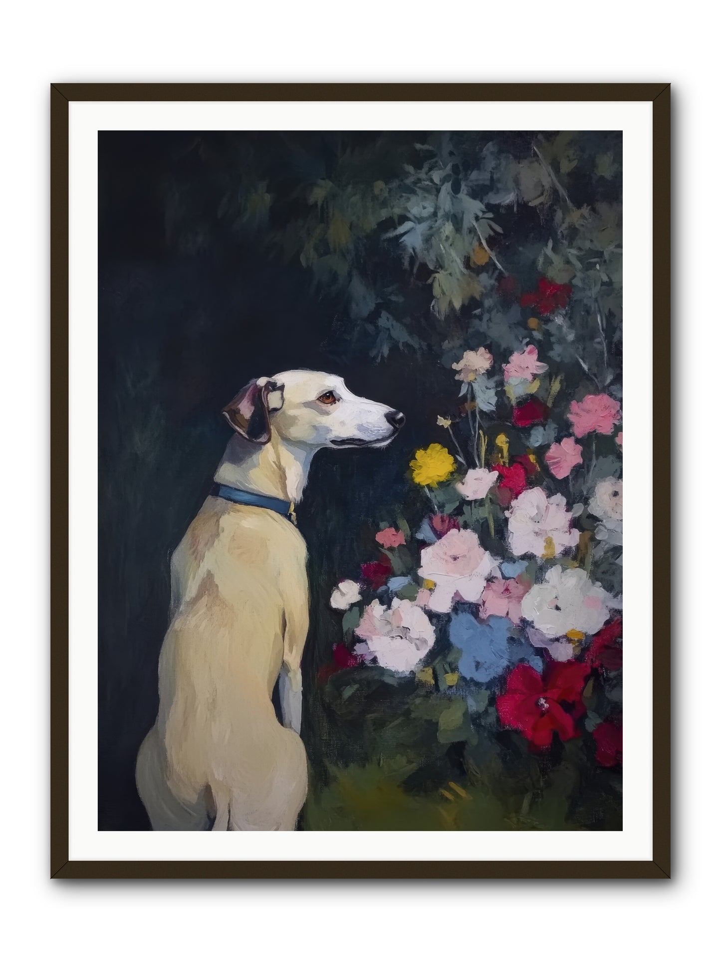 Midnight Bloom Companion -- Framed Print - Black 36x48