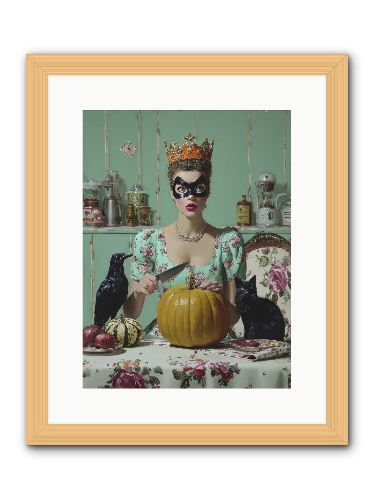Midnight Cloak & Candles-REZ -- Framed Print - Natural 12x16
