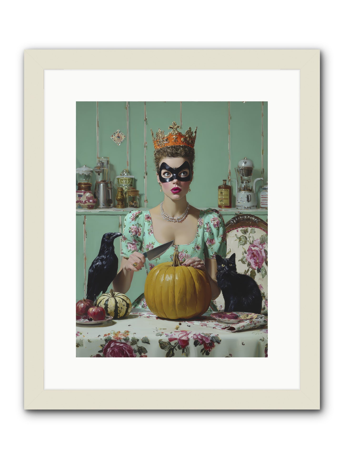 Midnight Cloak & Candles-REZ -- Framed Print - White 12x16