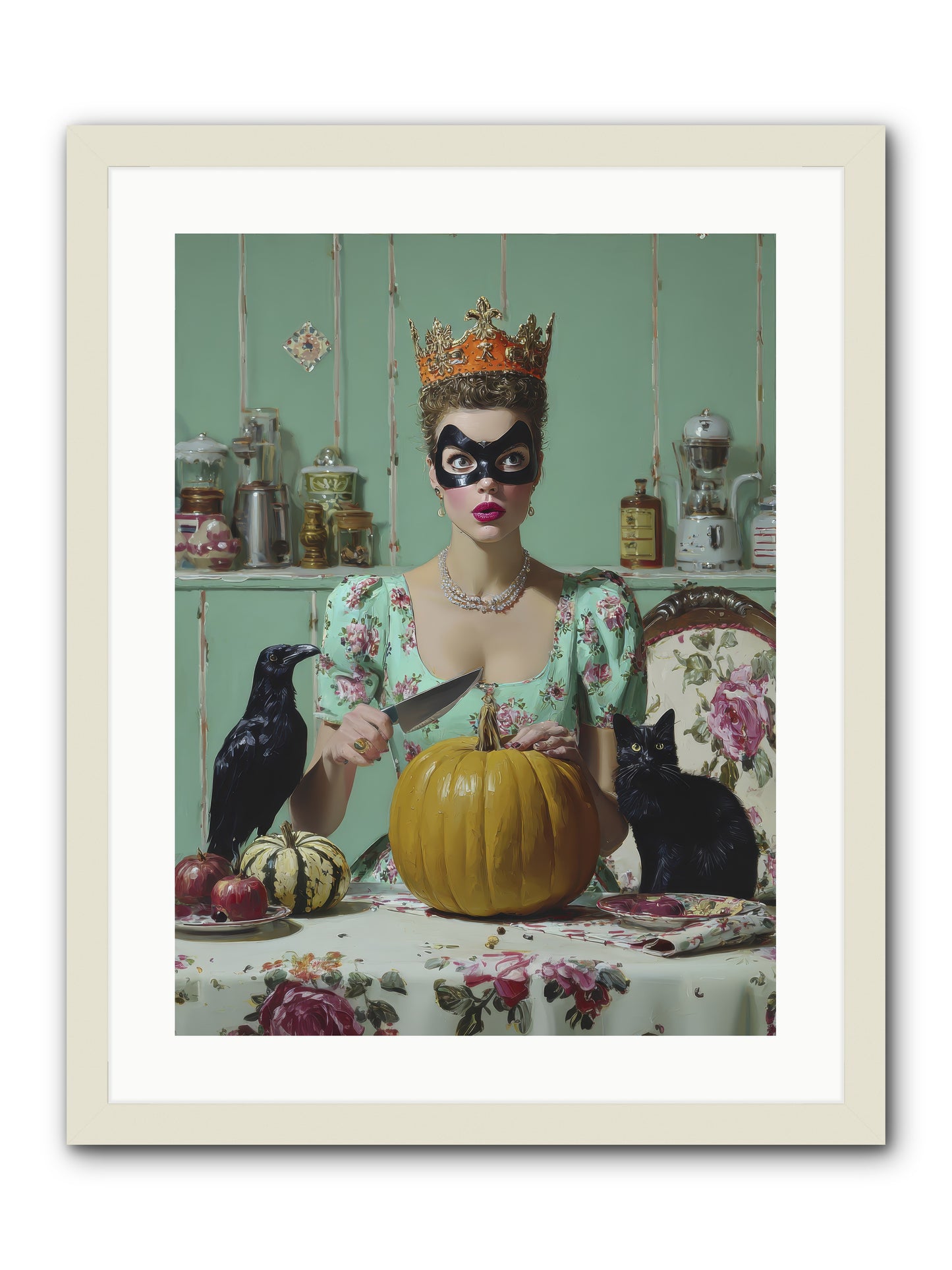 Midnight Cloak & Candles-REZ -- Framed Print - White 18x24