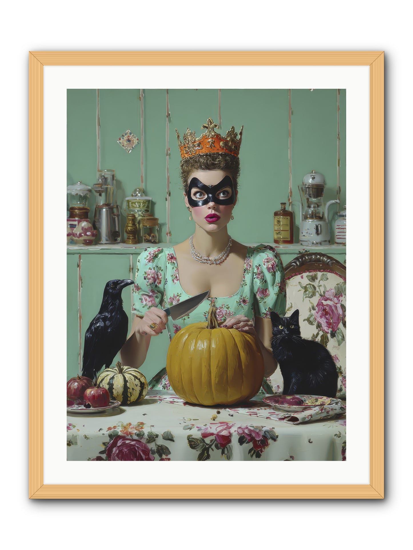 Midnight Cloak & Candles-REZ -- Framed Print - Natural 24x32