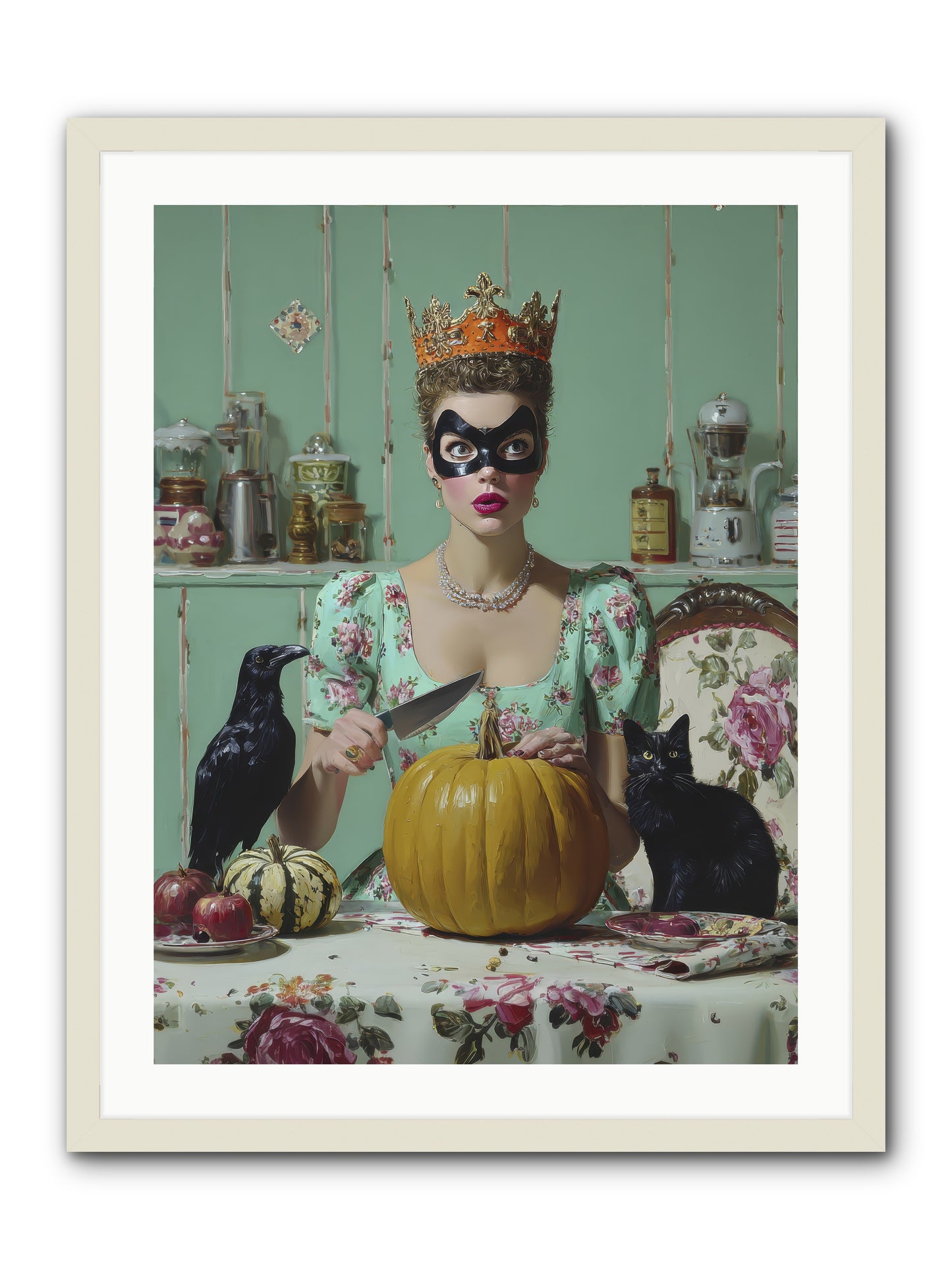 Midnight Cloak & Candles-REZ -- Framed Print - White 24x32