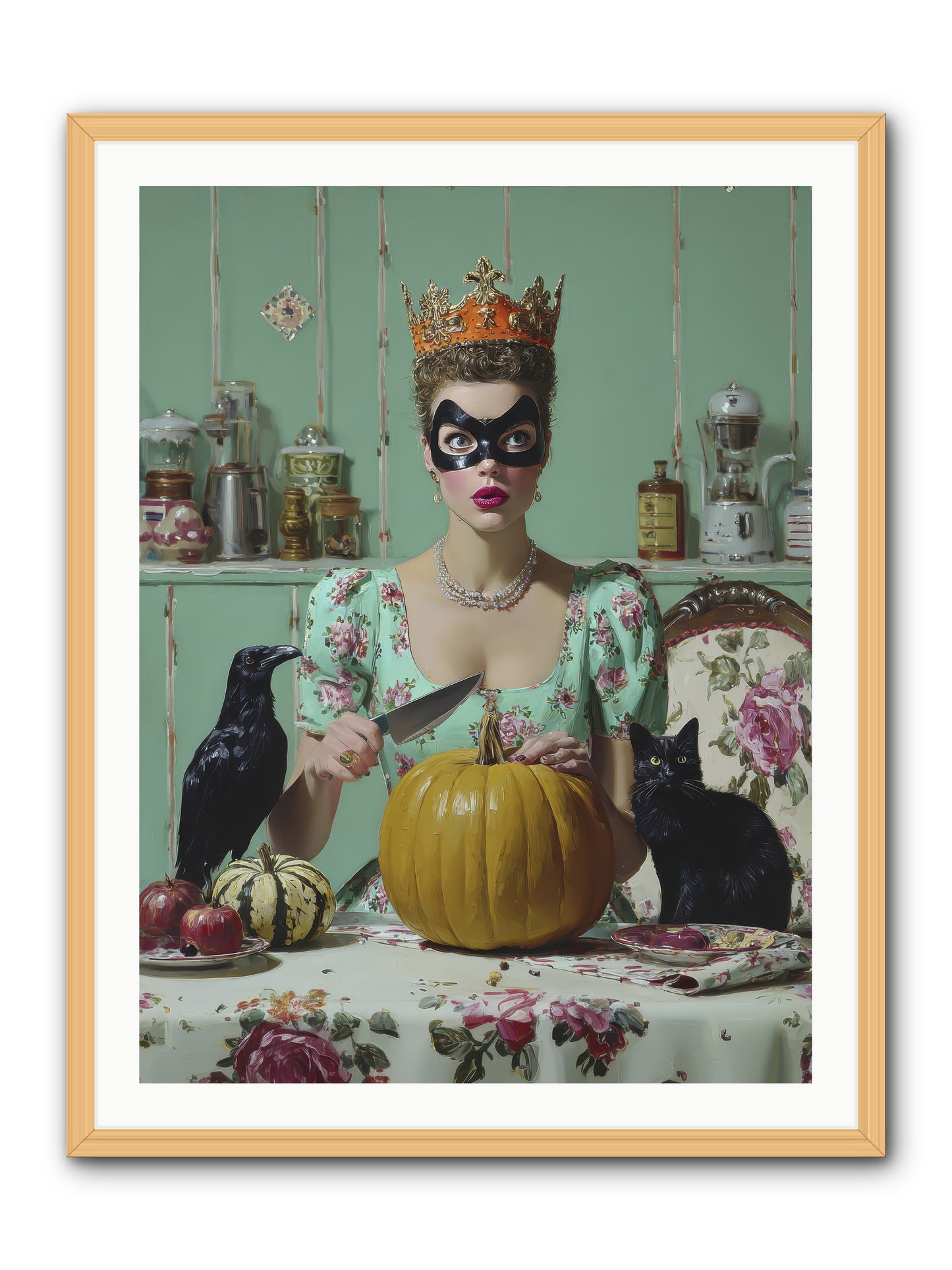 Midnight Cloak & Candles-REZ -- Framed Print - Natural 30x40