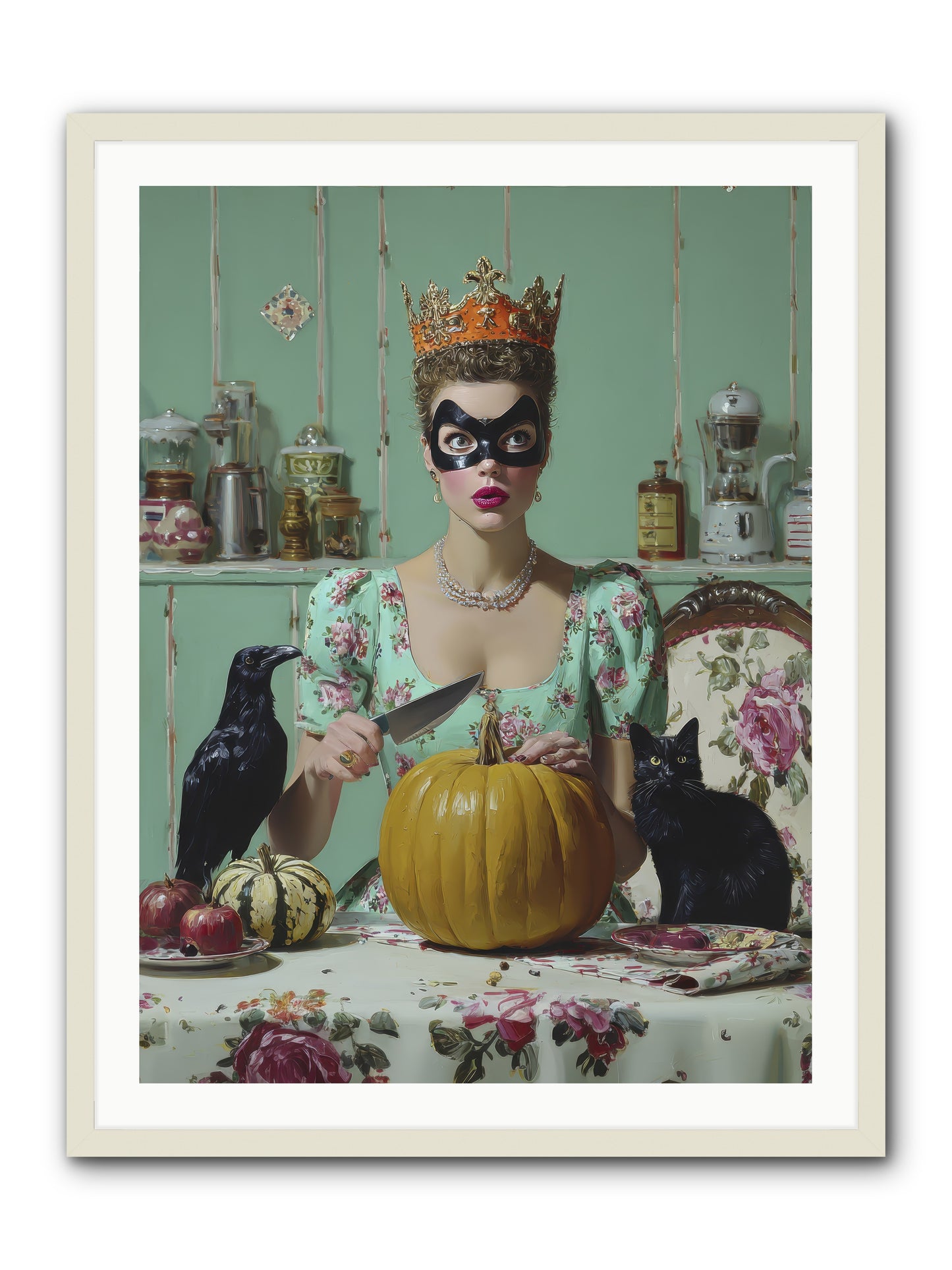 Midnight Cloak & Candles-REZ -- Framed Print - White 30x40