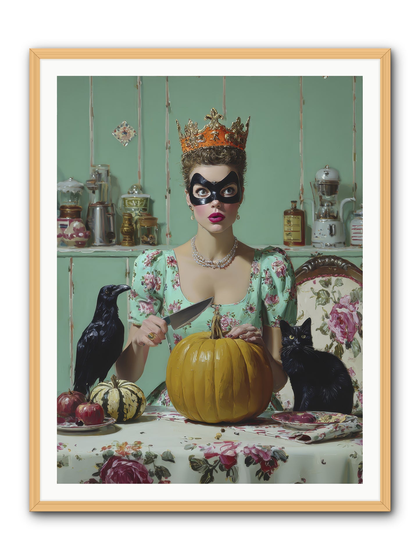 Midnight Cloak & Candles-REZ -- Framed Print - Natural 36x48