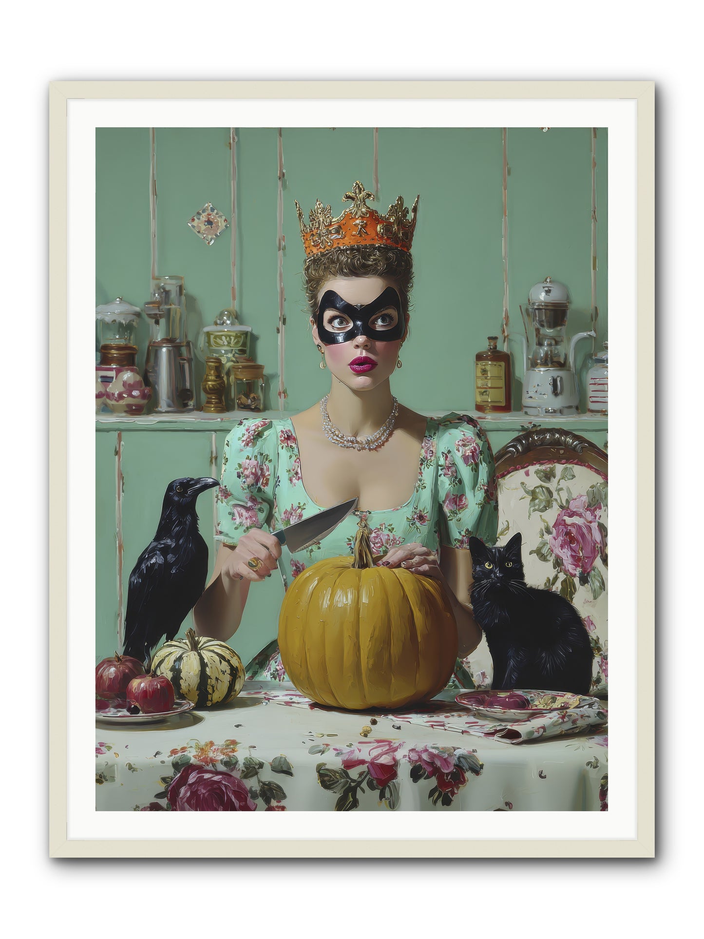 Midnight Cloak & Candles-REZ -- Framed Print - White 36x48