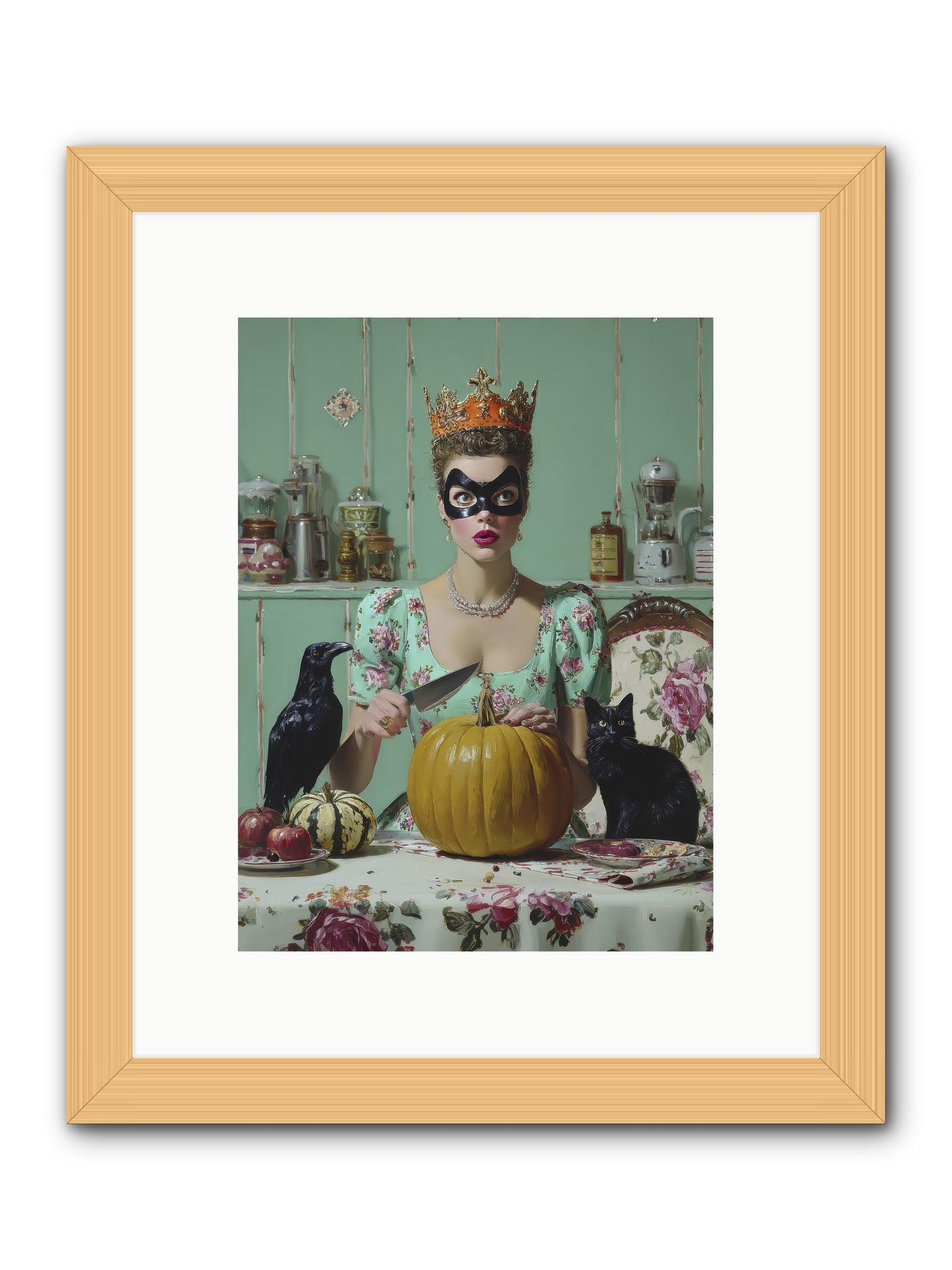 Midnight Cloak & Candles-REZ -- Framed Print - Natural 9x12