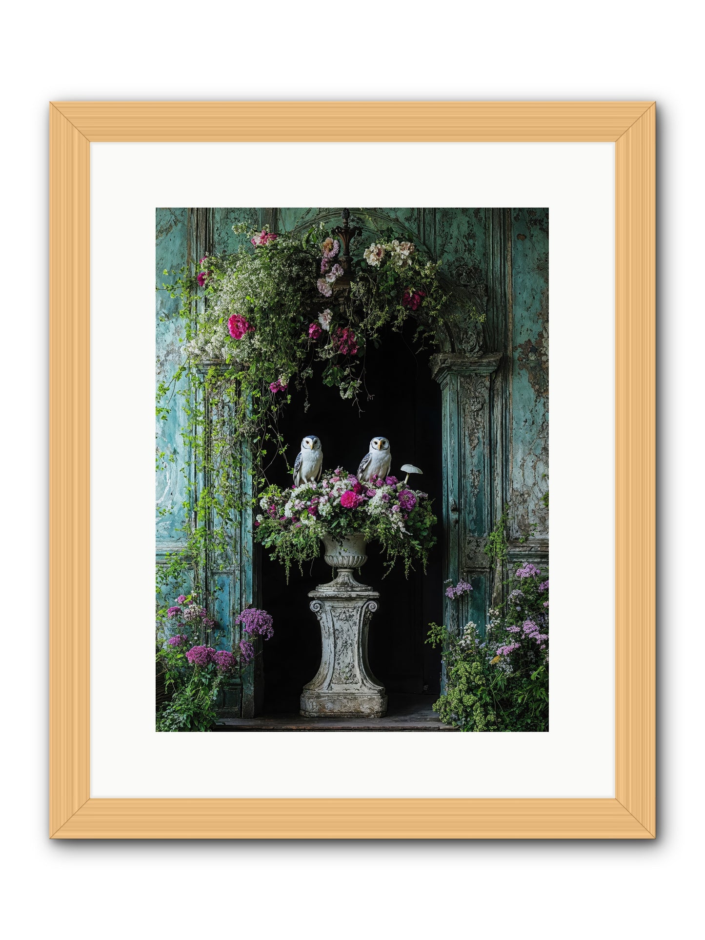 Midnight Conservatory -- Framed Print - Natural 12x16
