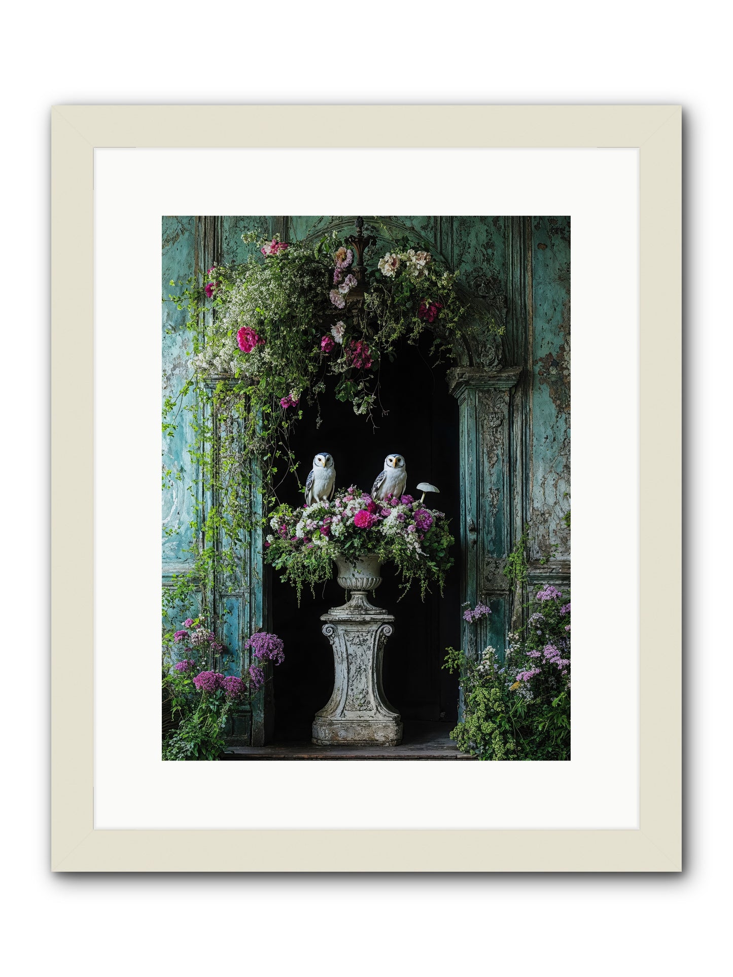 Midnight Conservatory -- Framed Print - White 12x16