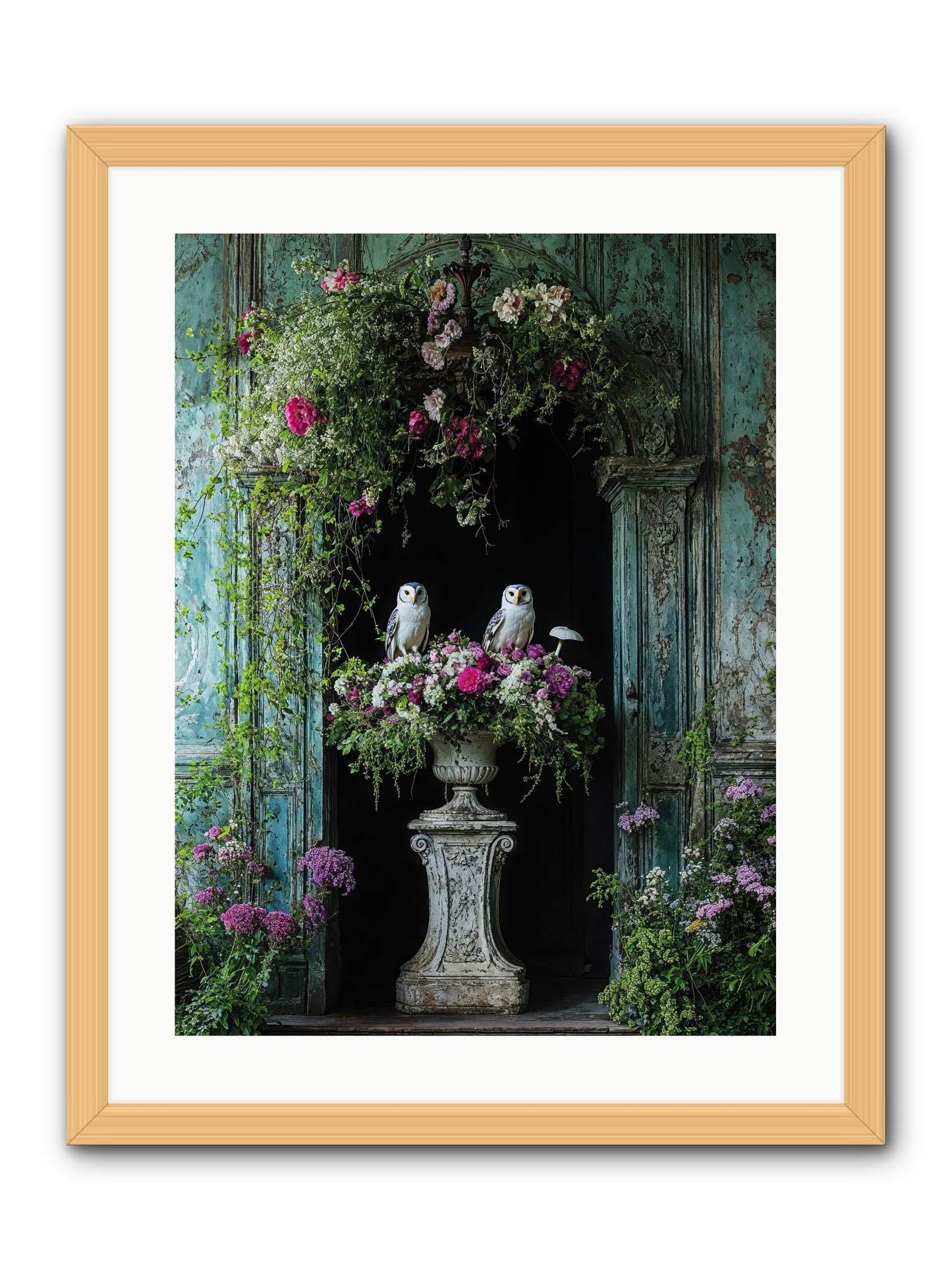 Midnight Conservatory -- Framed Print - Natural 18x24