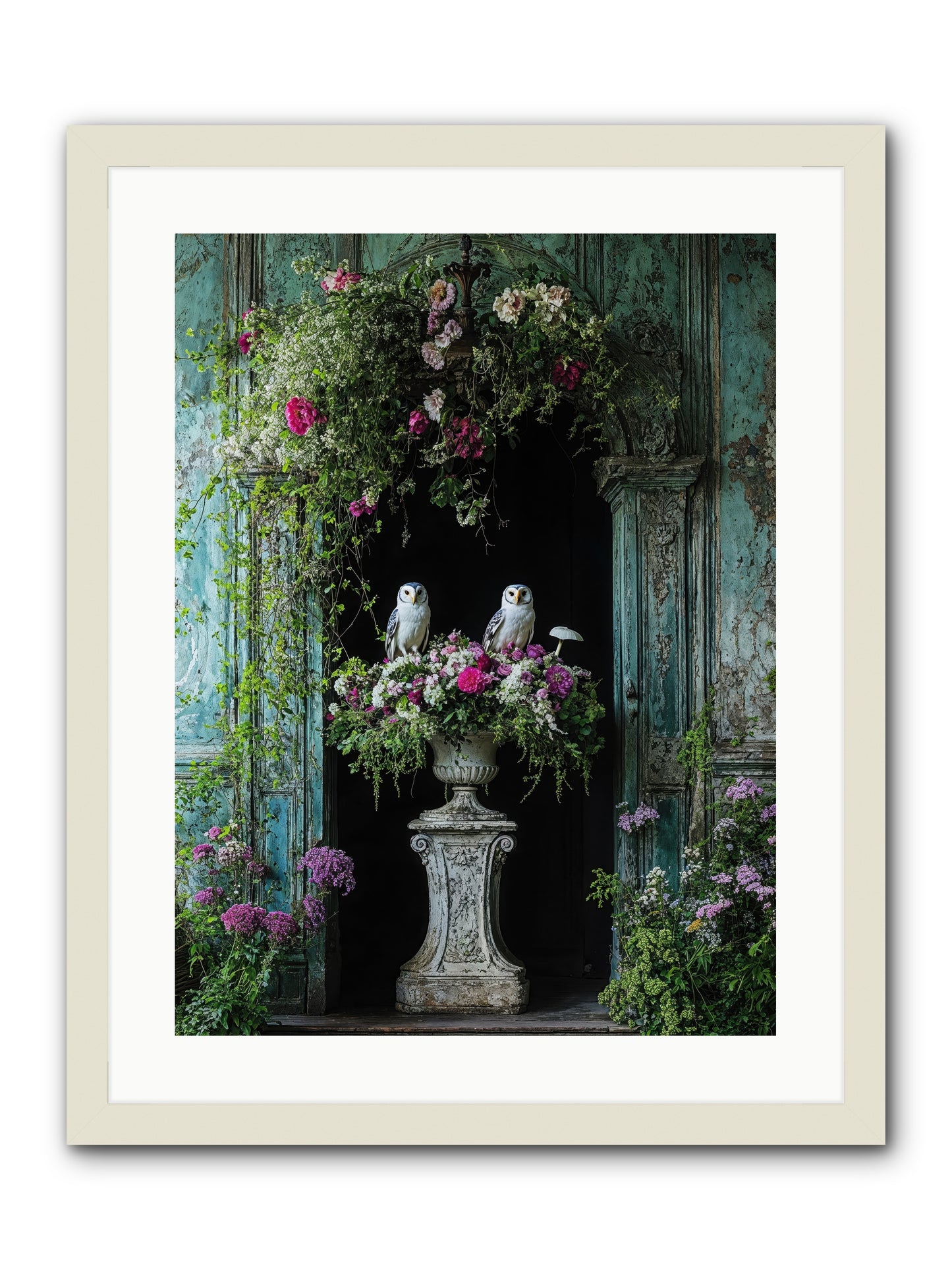 Midnight Conservatory -- Framed Print - White 18x24