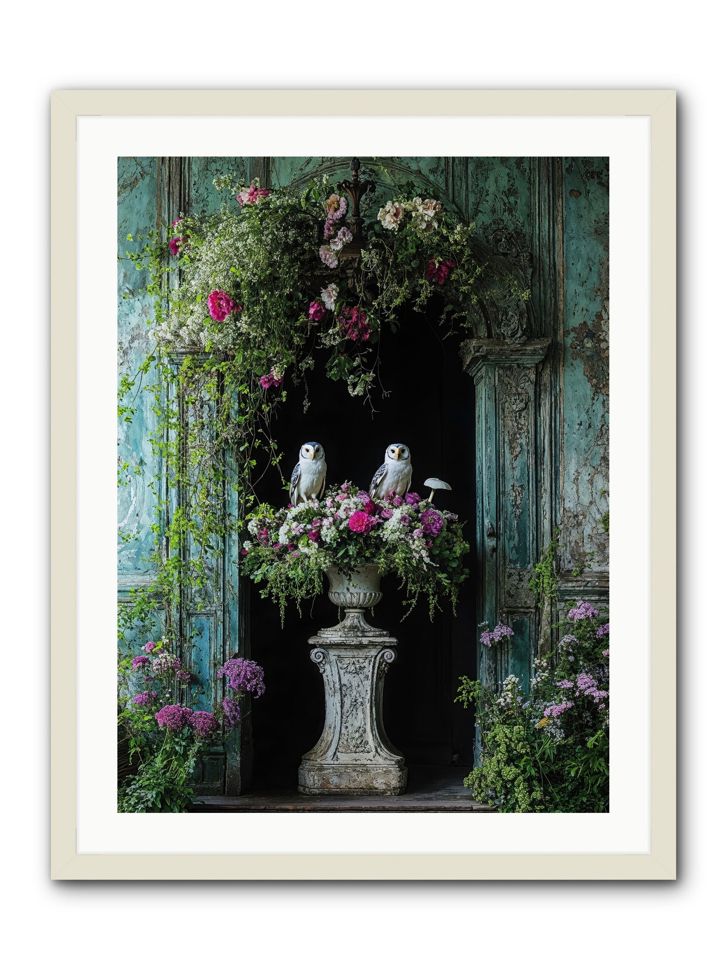 Midnight Conservatory -- Framed Print - White 24x32