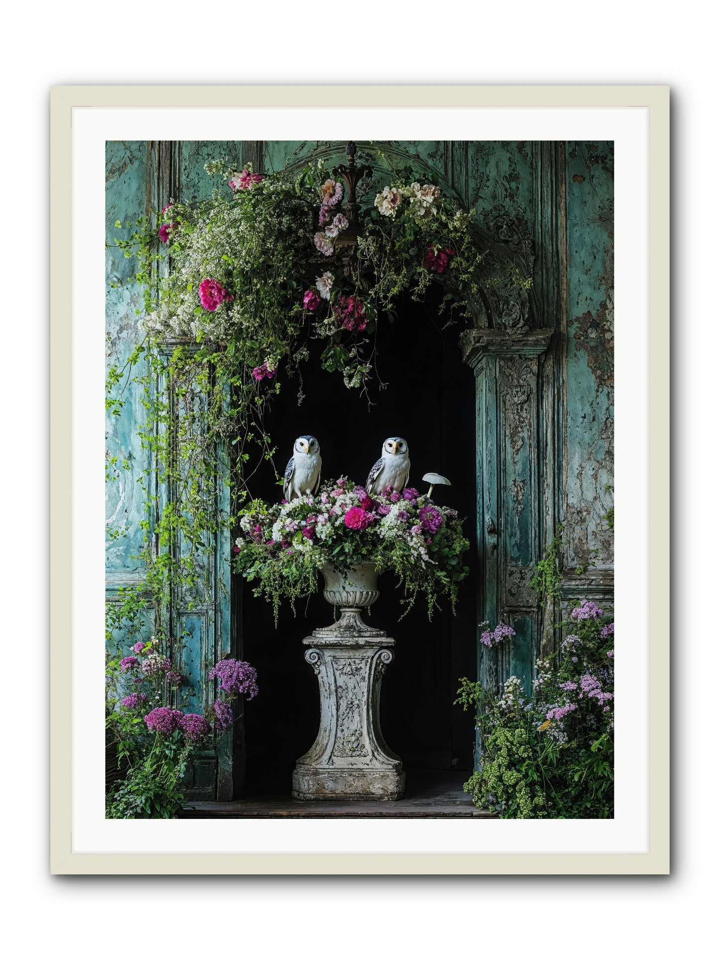 Midnight Conservatory -- Framed Print - White 30x40