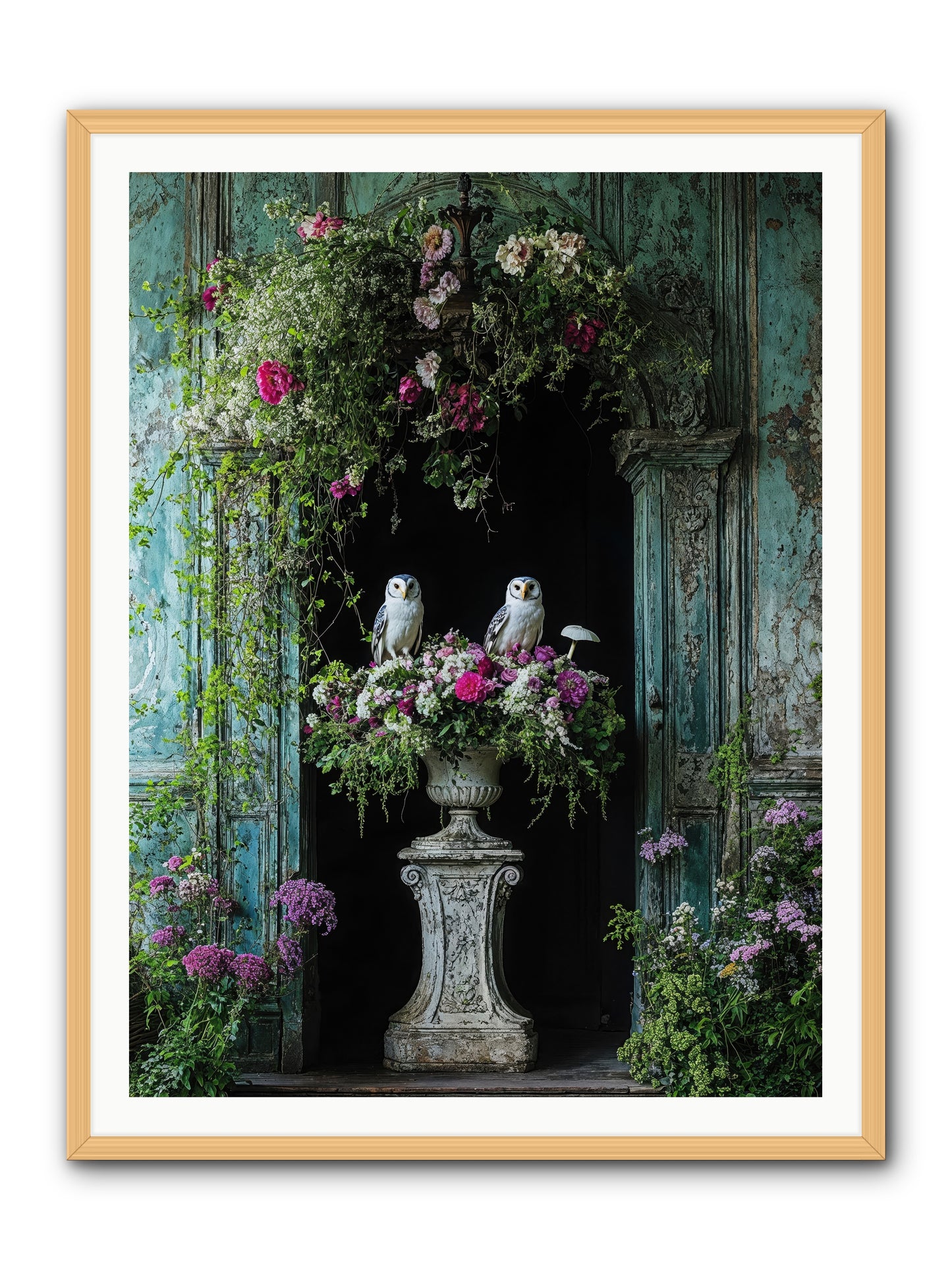 Midnight Conservatory -- Framed Print - Natural 36x48